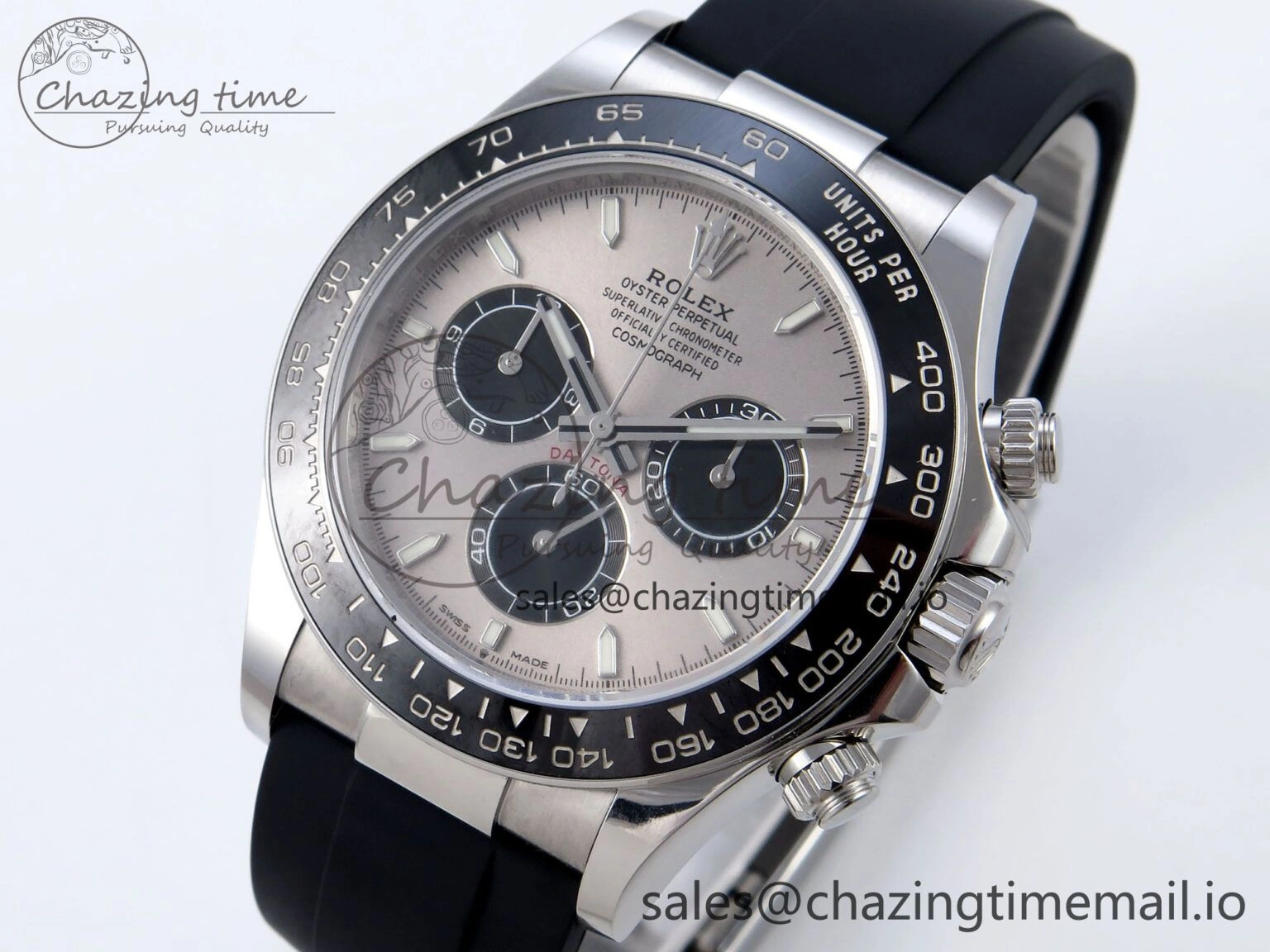 Daytona 126519 QF+ 1:1 Best Edition 904L Steel Gray Dial on Black Rubber Strap SH4131