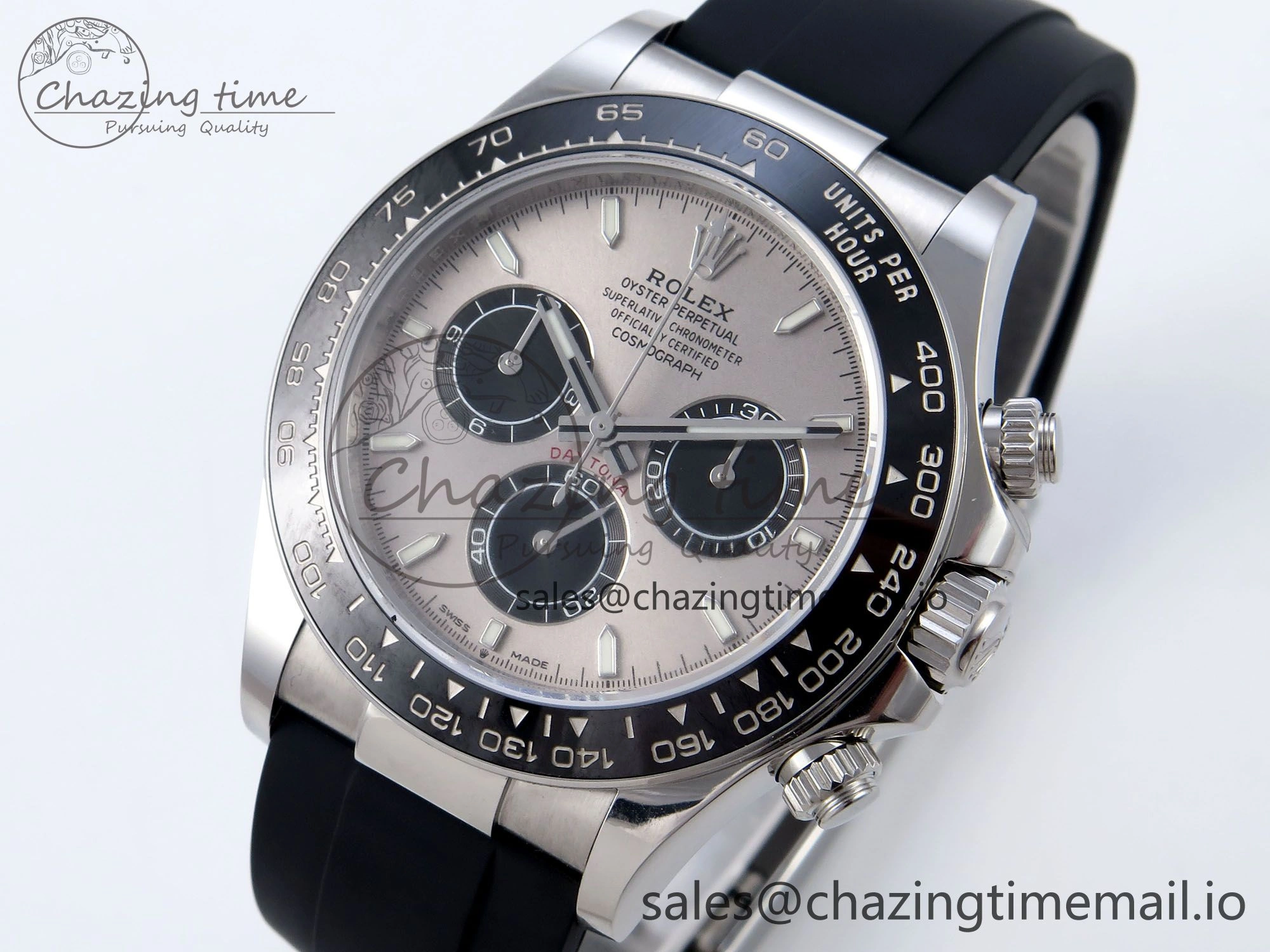 Daytona 126519 QF+ 1:1 Best Edition 904L Steel Gray Dial on Black Rubber Strap SH4131