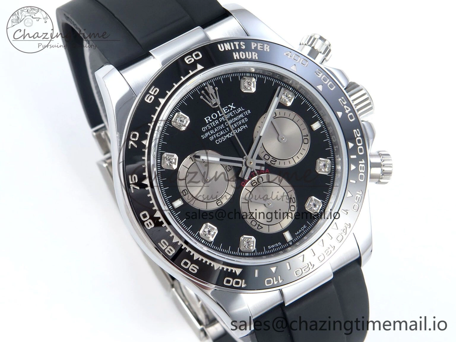 Daytona 126519 QF 1:1 Best Edition Black Gray Dial Diamonds on Oysterflex Strap QF4131 V10