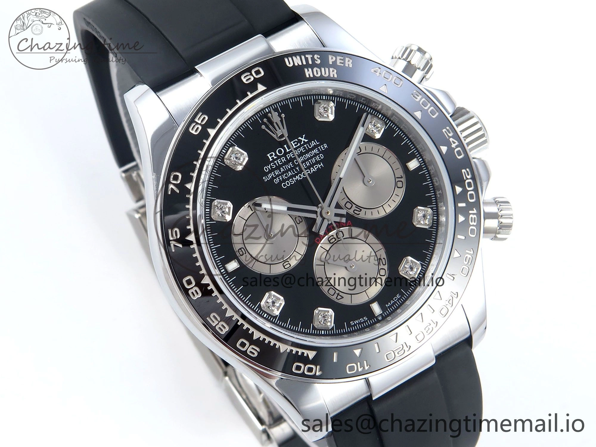 Daytona 126519 QF 1:1 Best Edition Black Gray Dial Diamonds on Oysterflex Strap QF4131 V10