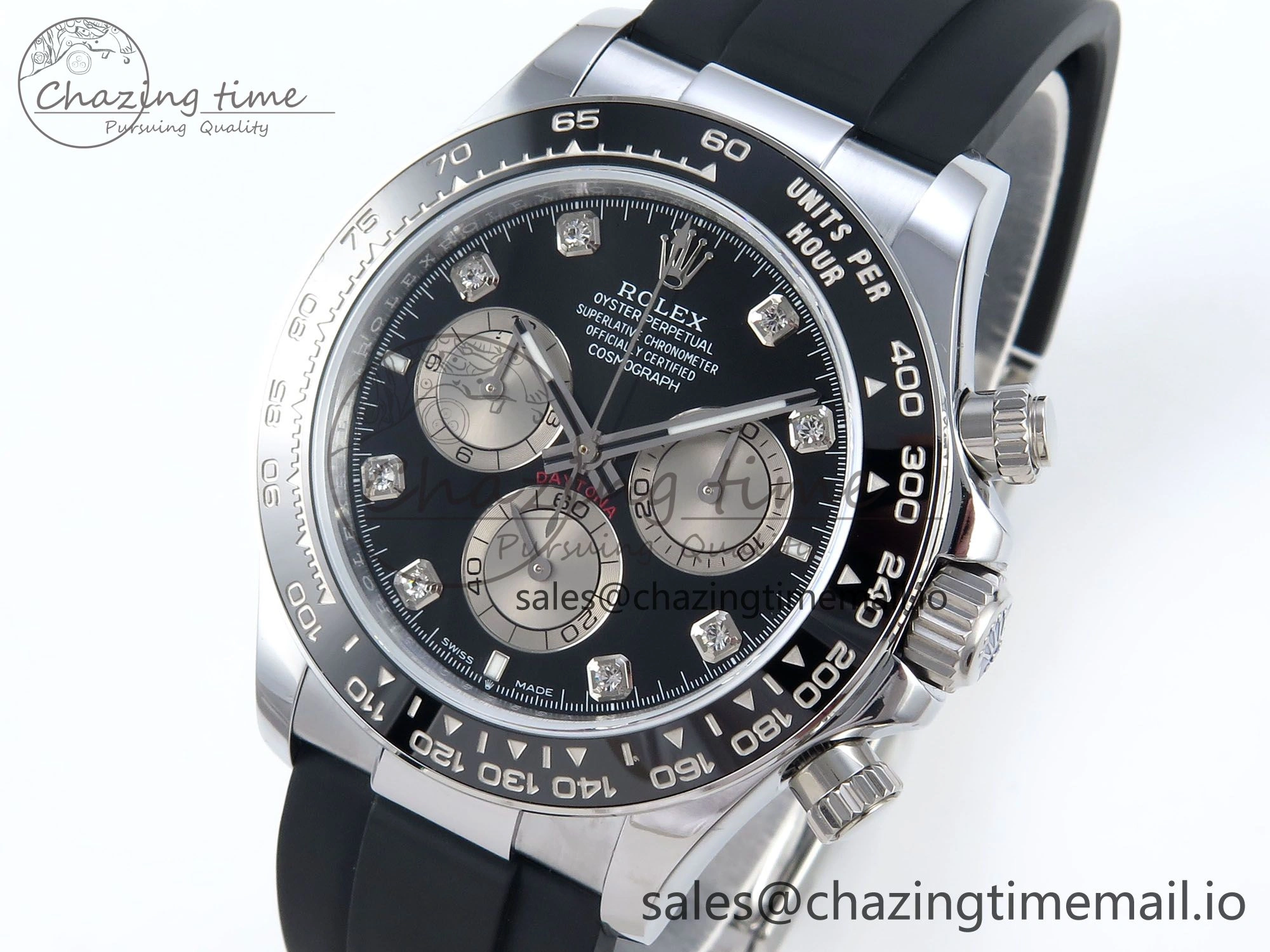Daytona 126519 QF 1:1 Best Edition Black Gray Dial Diamonds on Oysterflex Strap QF4131 V10