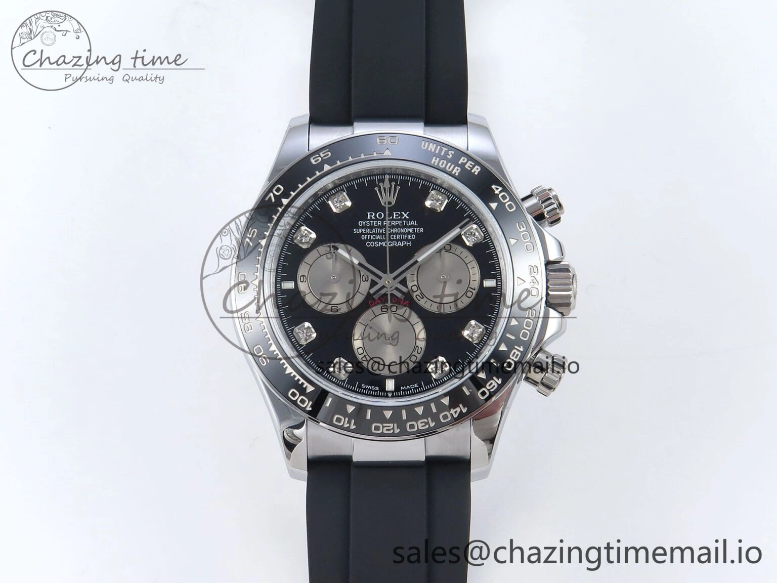 Daytona 126519 QF 1:1 Best Edition Black Gray Dial Diamonds on Oysterflex Strap QF4131 V10