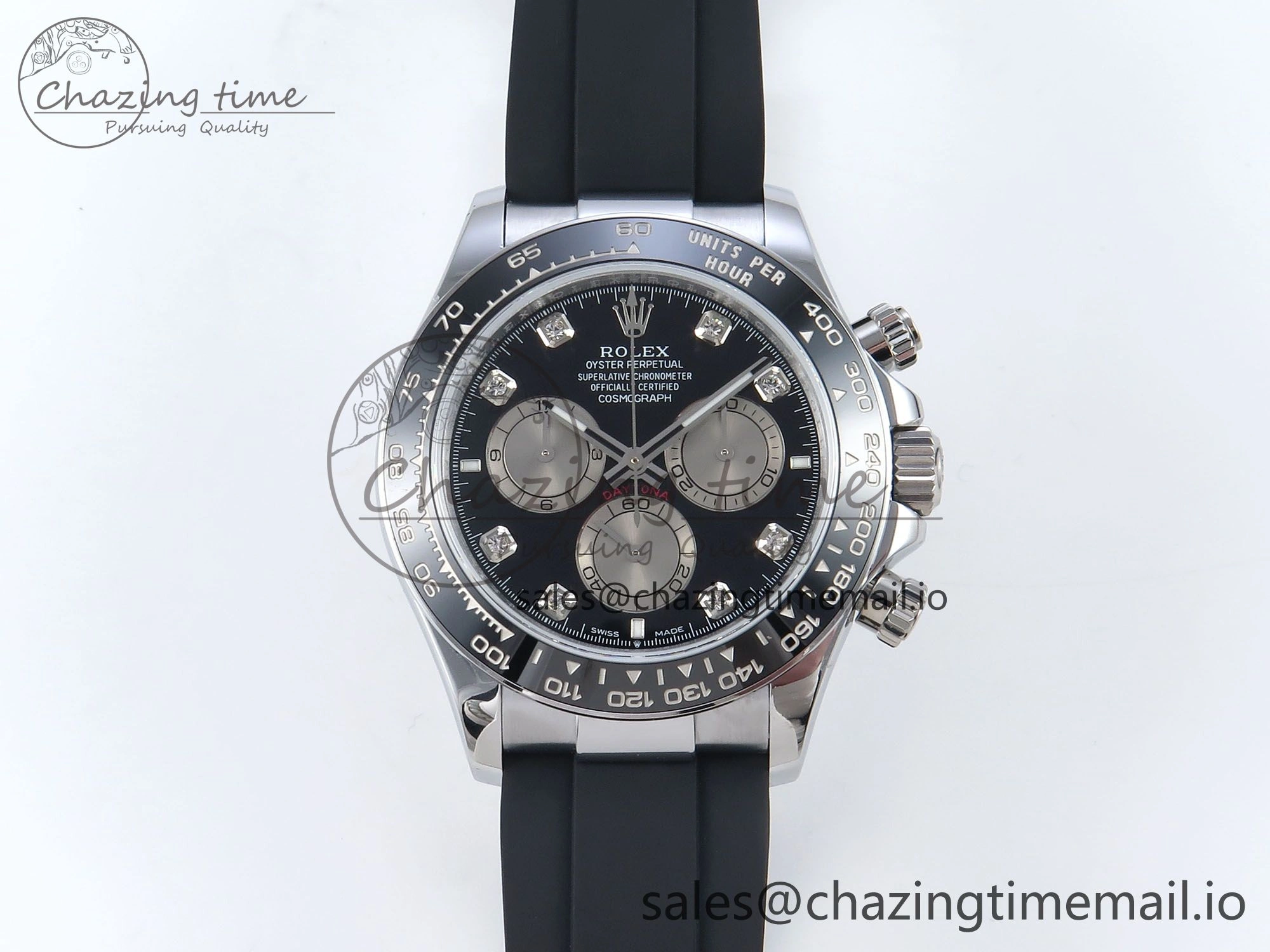 Daytona 126519 QF 1:1 Best Edition Black Gray Dial Diamonds on Oysterflex Strap QF4131 V10