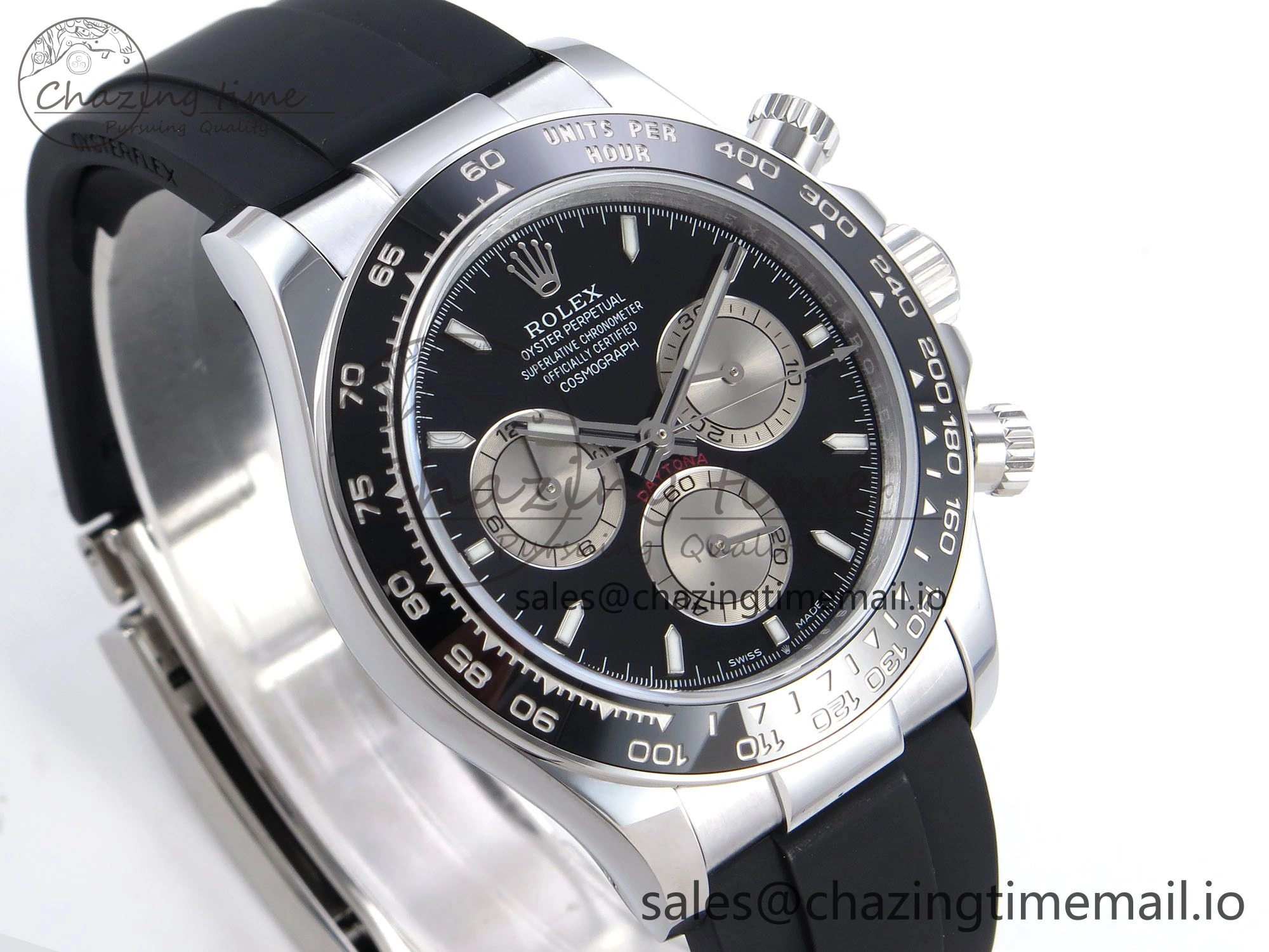 Daytona 126519 QF 1:1 Best Edition Black Silver Dial on Oysterflex Strap SH4131 V6（Gain Weight）