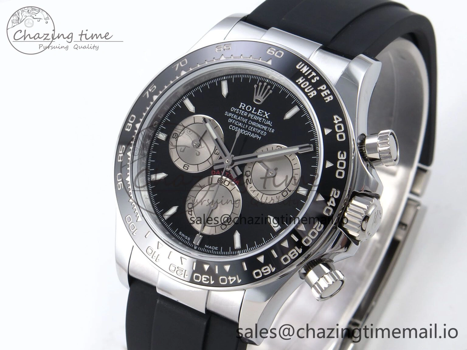 Daytona 126519 QF 1:1 Best Edition Black Silver Dial on Oysterflex Strap SH4131 V6（Gain Weight）