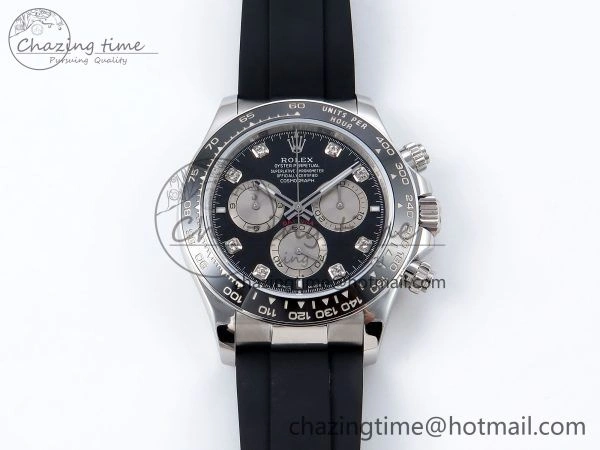 Daytona 126519 QF 1:1 Best Edition Black Silver Diamonds Dial on Oysterflex Strap SH4131 V5