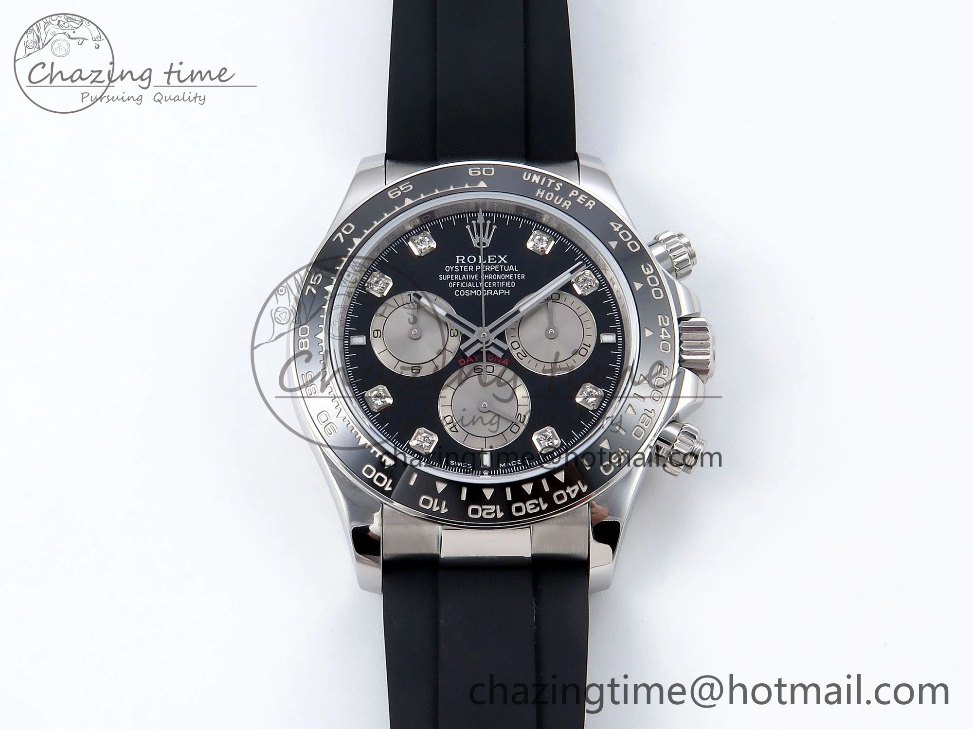 Daytona 126519 QF 1:1 Best Edition Black Silver Diamonds Dial on Oysterflex Strap SH4131 V5
