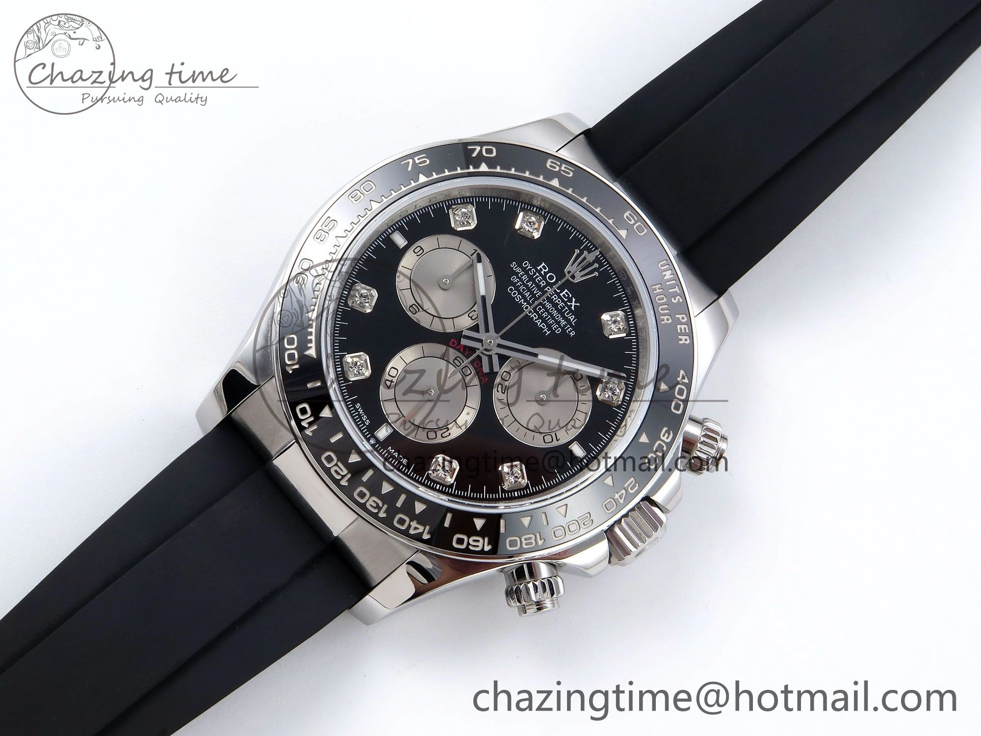 Daytona 126519 QF 1:1 Best Edition Black Silver Diamonds Dial on Oysterflex Strap SH4131 V5