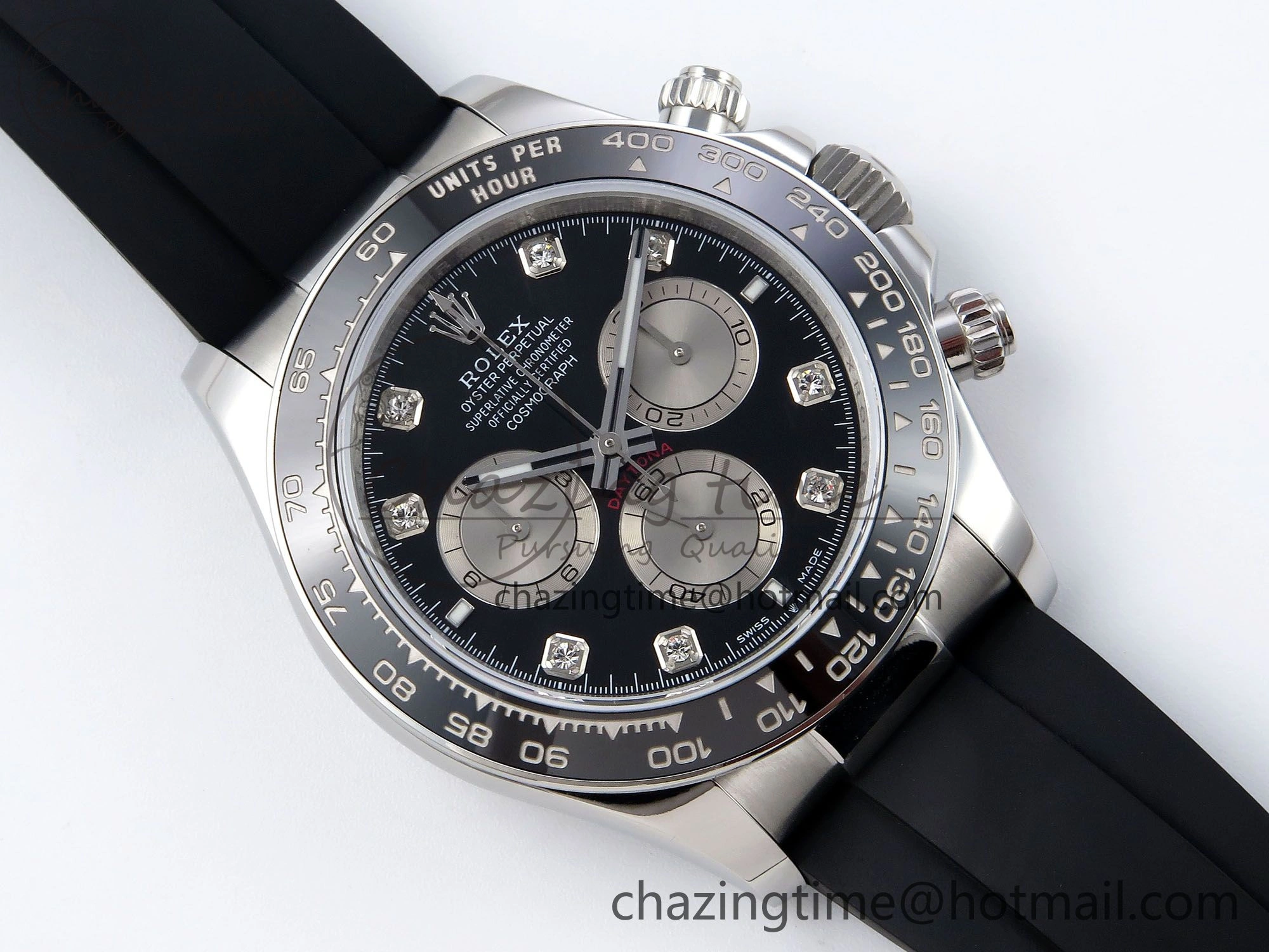 Daytona 126519 QF 1:1 Best Edition Black Silver Diamonds Dial on Oysterflex Strap SH4131 V5