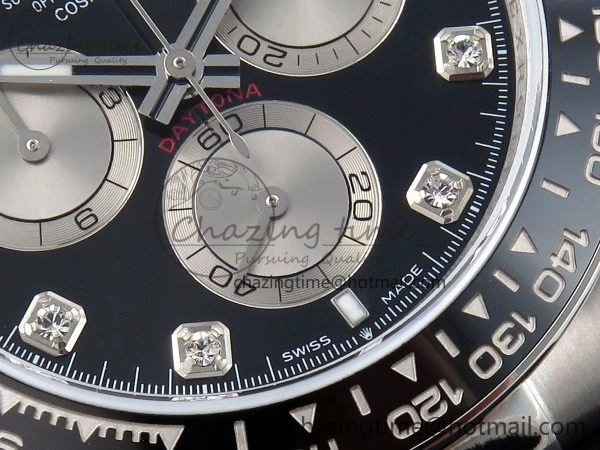 Daytona 126519 QF 1:1 Best Edition Black Silver Diamonds Dial on Oysterflex Strap SH4131 V5