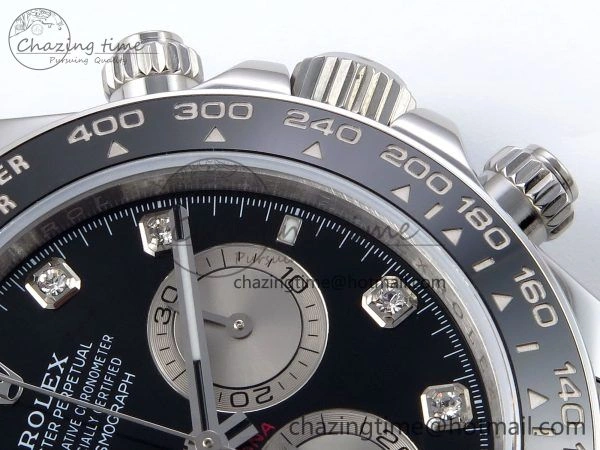 Daytona 126519 QF 1:1 Best Edition Black Silver Diamonds Dial on Oysterflex Strap SH4131 V5