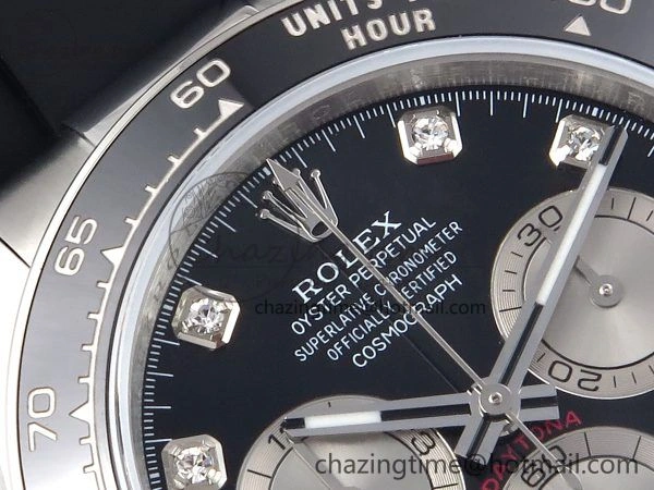 Daytona 126519 QF 1:1 Best Edition Black Silver Diamonds Dial on Oysterflex Strap SH4131 V5