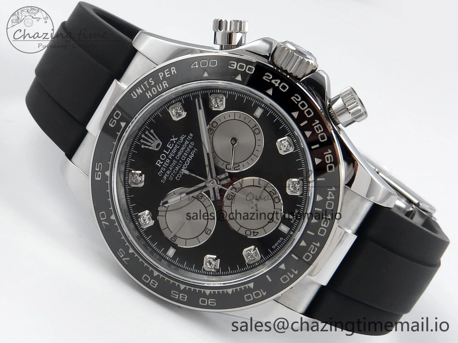 Daytona 126519 QF 1:1 Best Edition Black Silver Diamonds Dial on Oysterflex Strap SH4131 V5