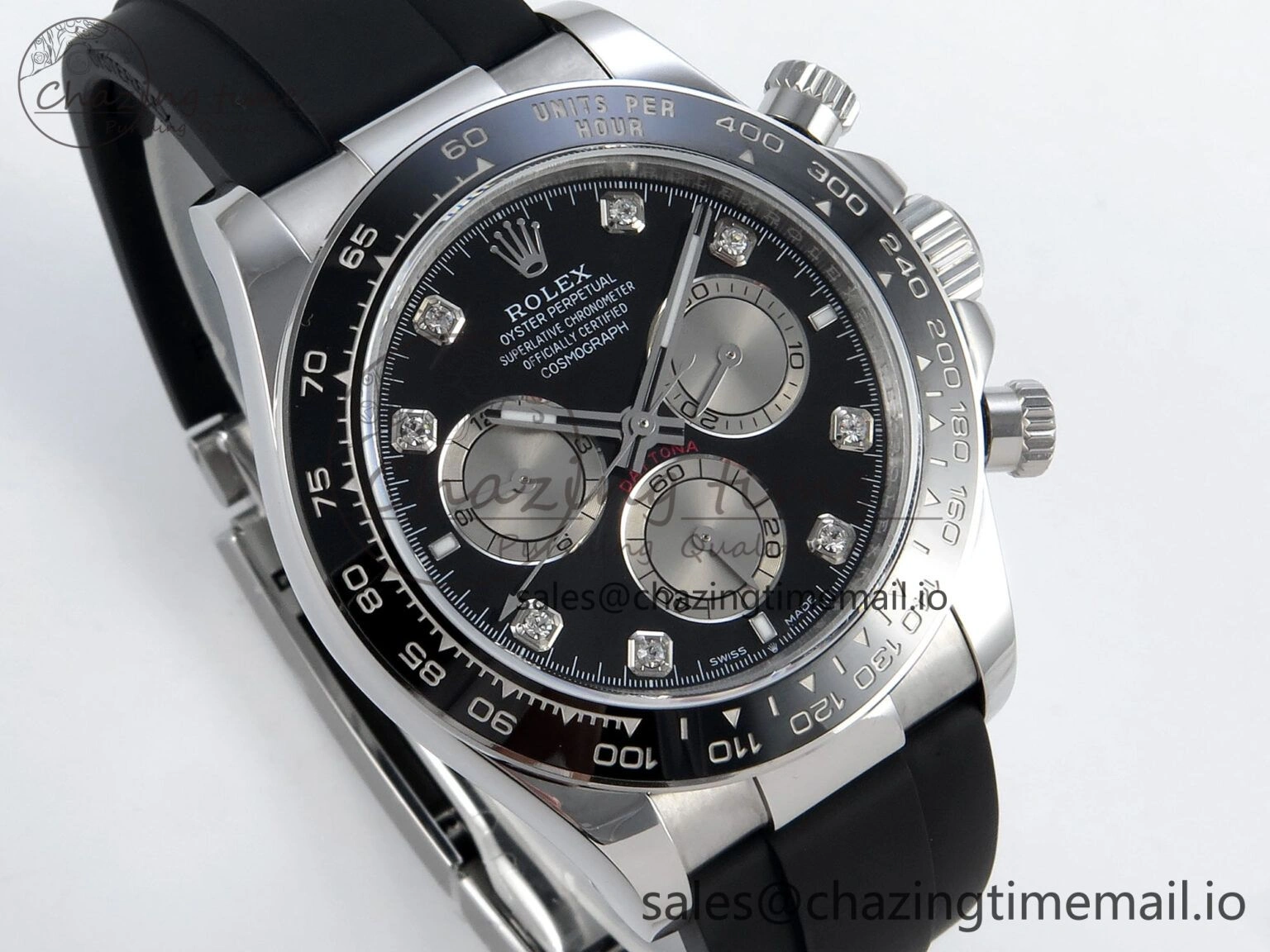 Daytona 126519 QF 1:1 Best Edition Black Silver Diamonds Dial on Oysterflex Strap SH4131 V5