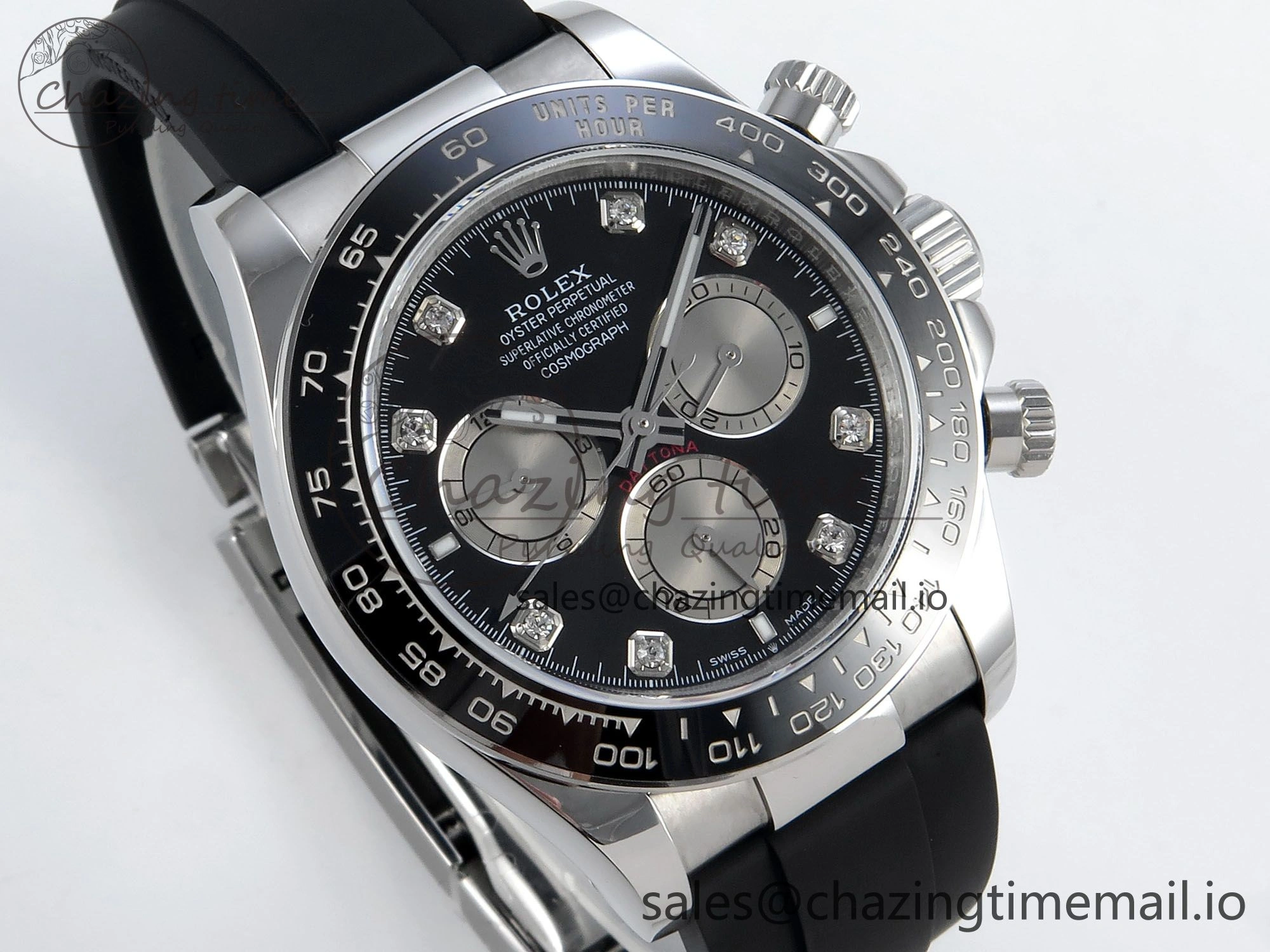 Daytona 126519 QF 1:1 Best Edition Black Silver Diamonds Dial on Oysterflex Strap SH4131 V5