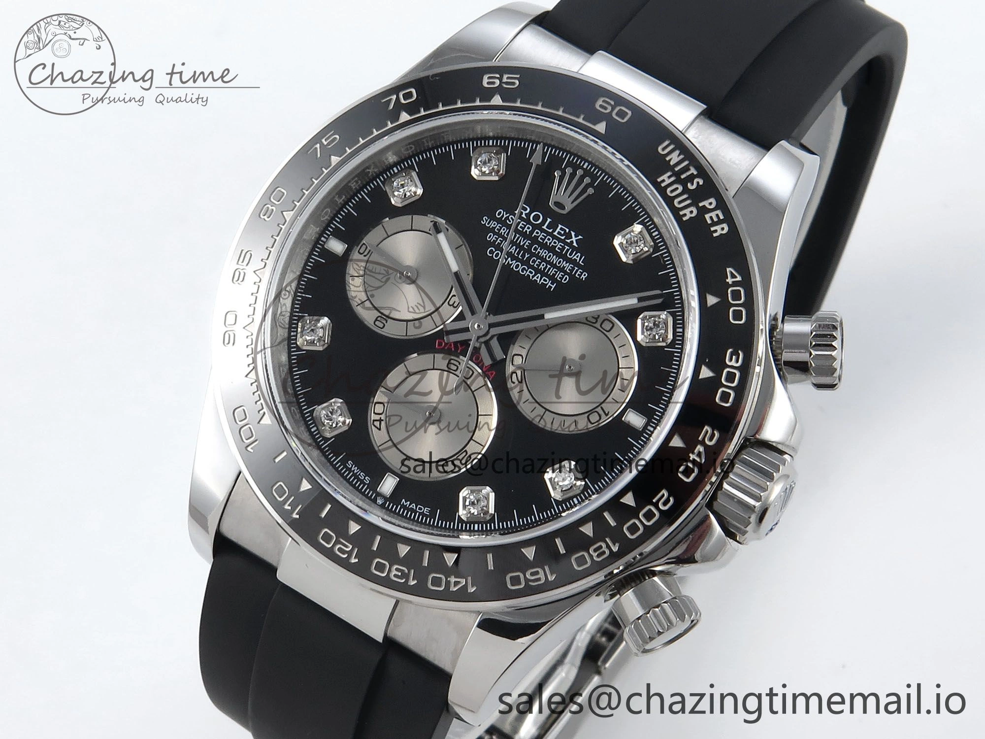 Daytona 126519 QF 1:1 Best Edition Black Silver Diamonds Dial on Oysterflex Strap SH4131 V5