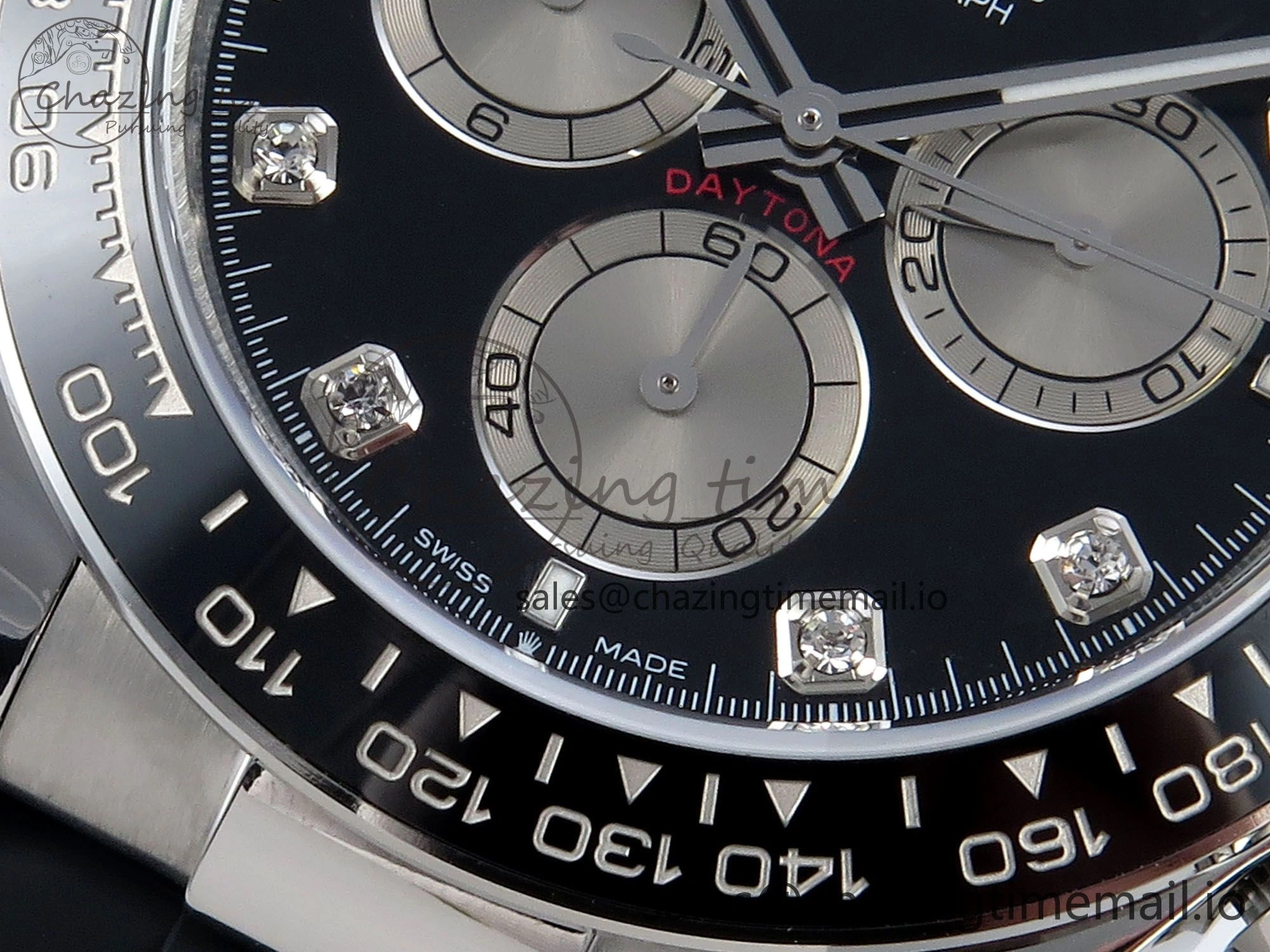 Daytona 126519 QF 1:1 Best Edition Black Silver Diamonds Dial on Oysterflex Strap SH4131 V5