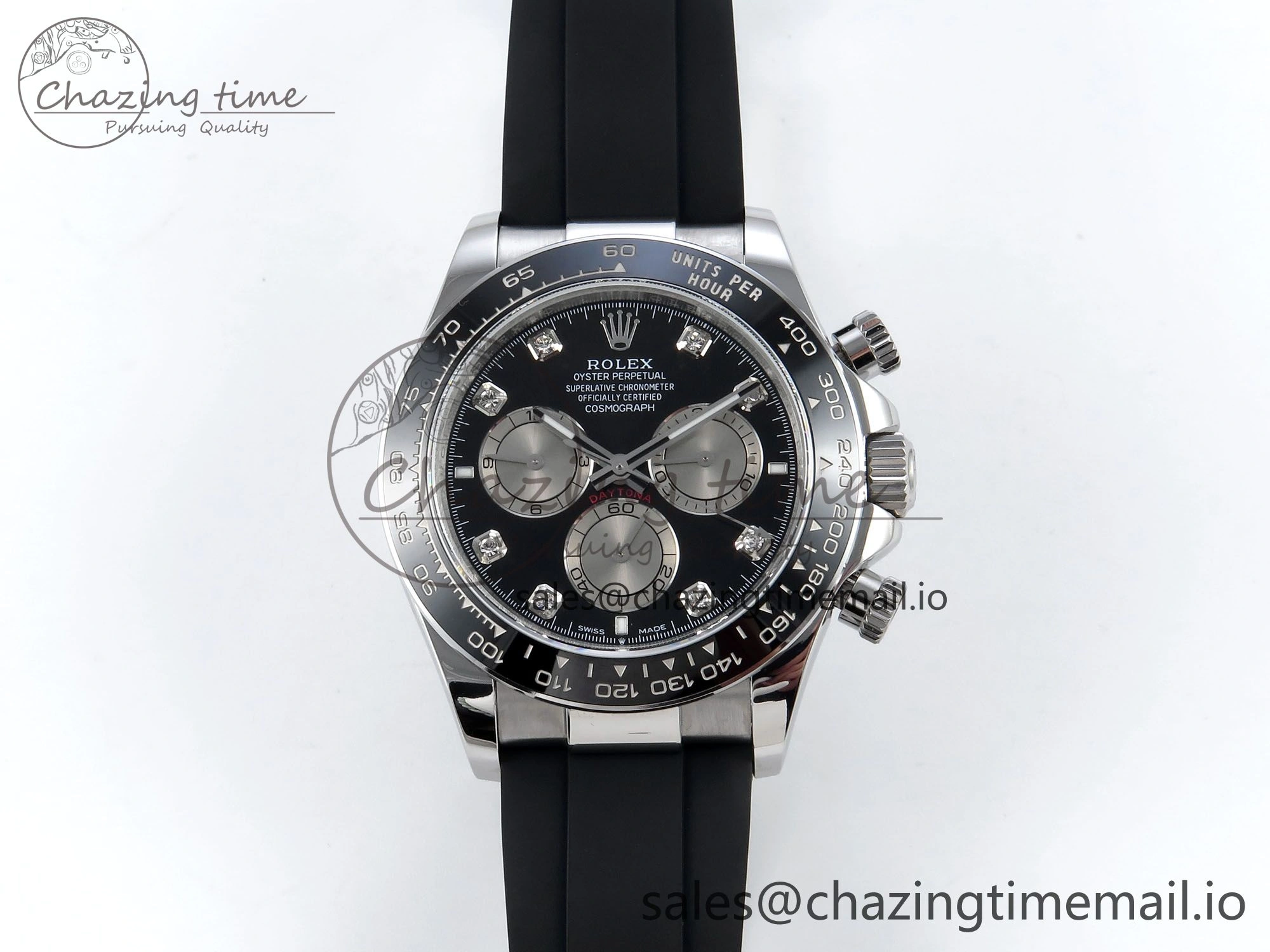 Daytona 126519 QF 1:1 Best Edition Black Silver Diamonds Dial on Oysterflex Strap SH4131 V5