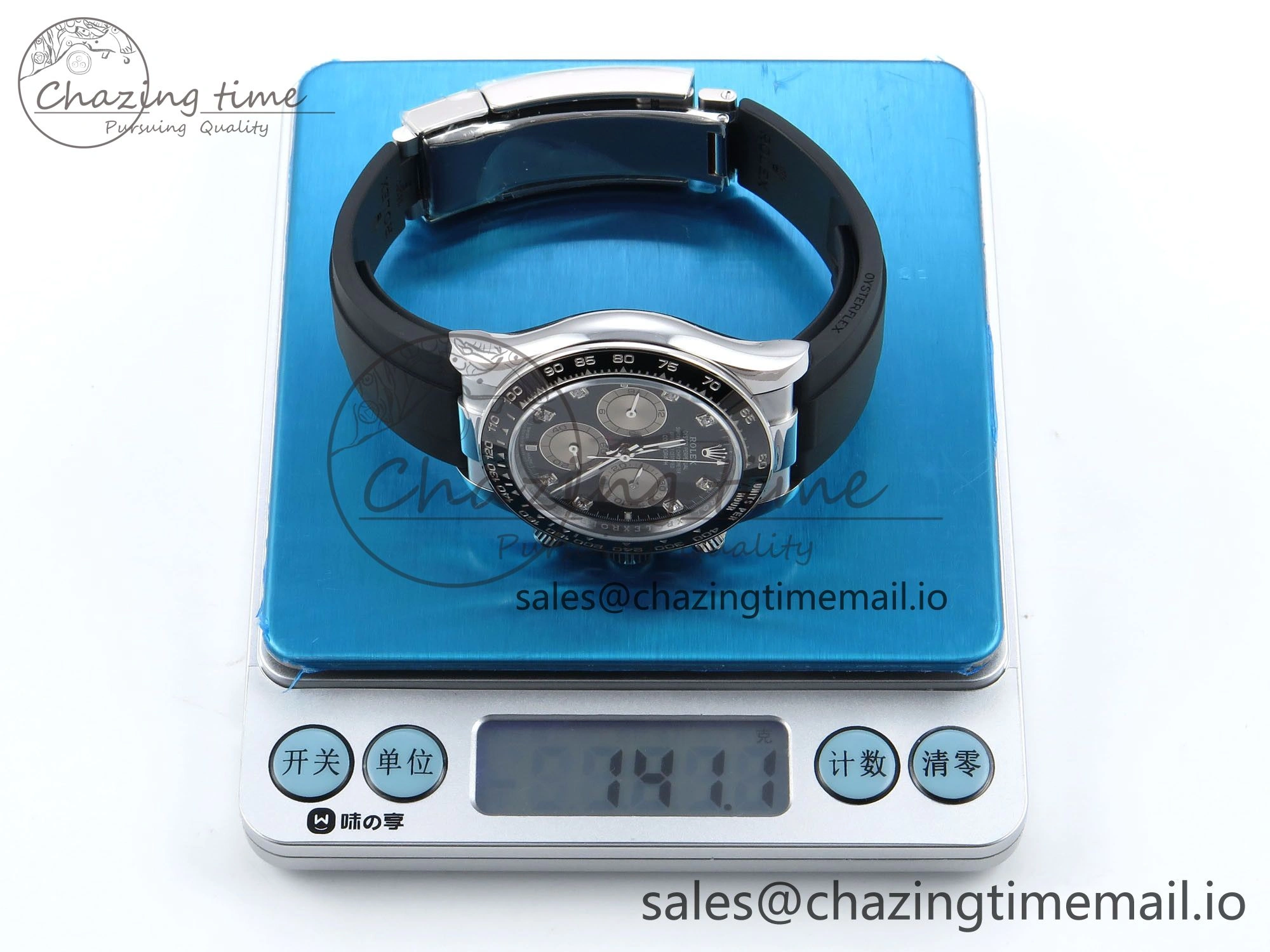 Daytona 126519 QF 1:1 Best Edition Black Silver Diamonds Dial on Oysterflex Strap SH4131 V6（Gain Weight）