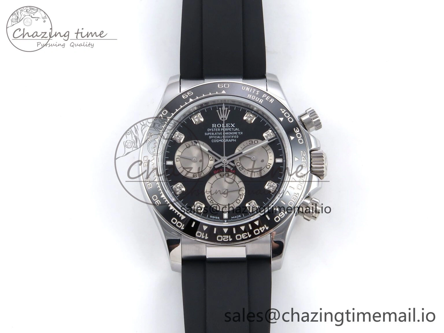 Daytona 126519 QF 1:1 Best Edition Black Silver Diamonds Dial on Oysterflex Strap SH4131 V6（Gain Weight）