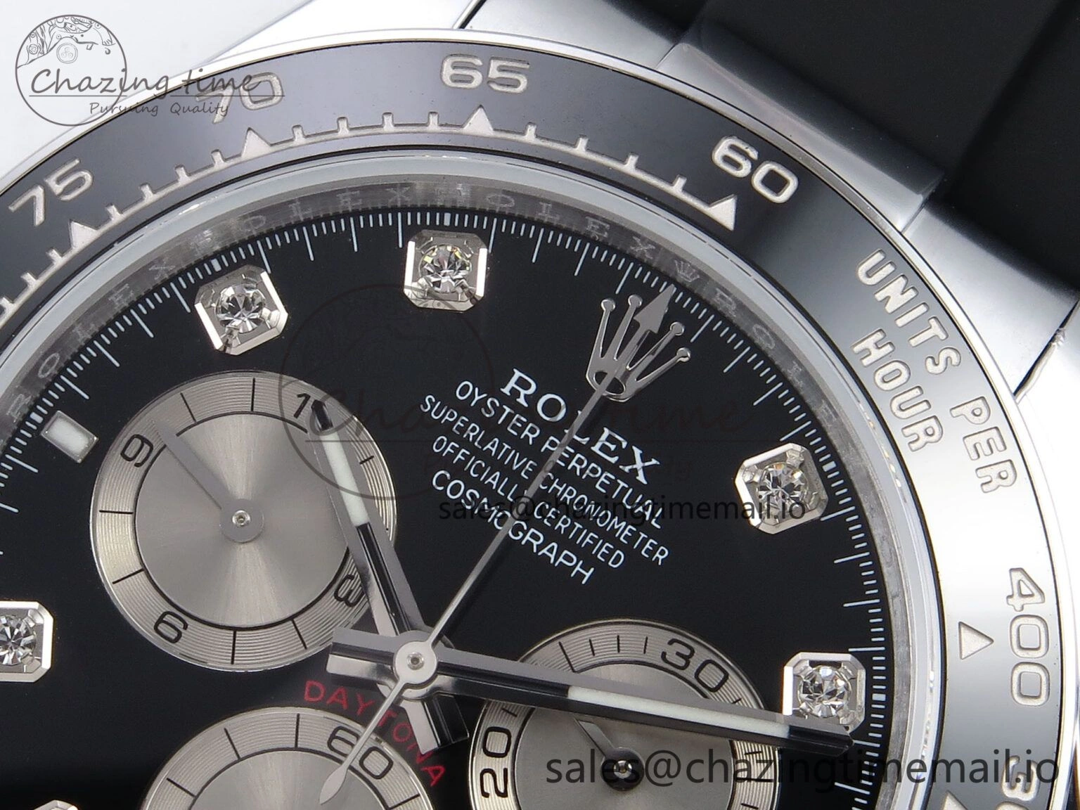 Daytona 126519 QF 1:1 Best Edition Black Silver Diamonds Dial on Oysterflex Strap SH4131 V6（Gain Weight）