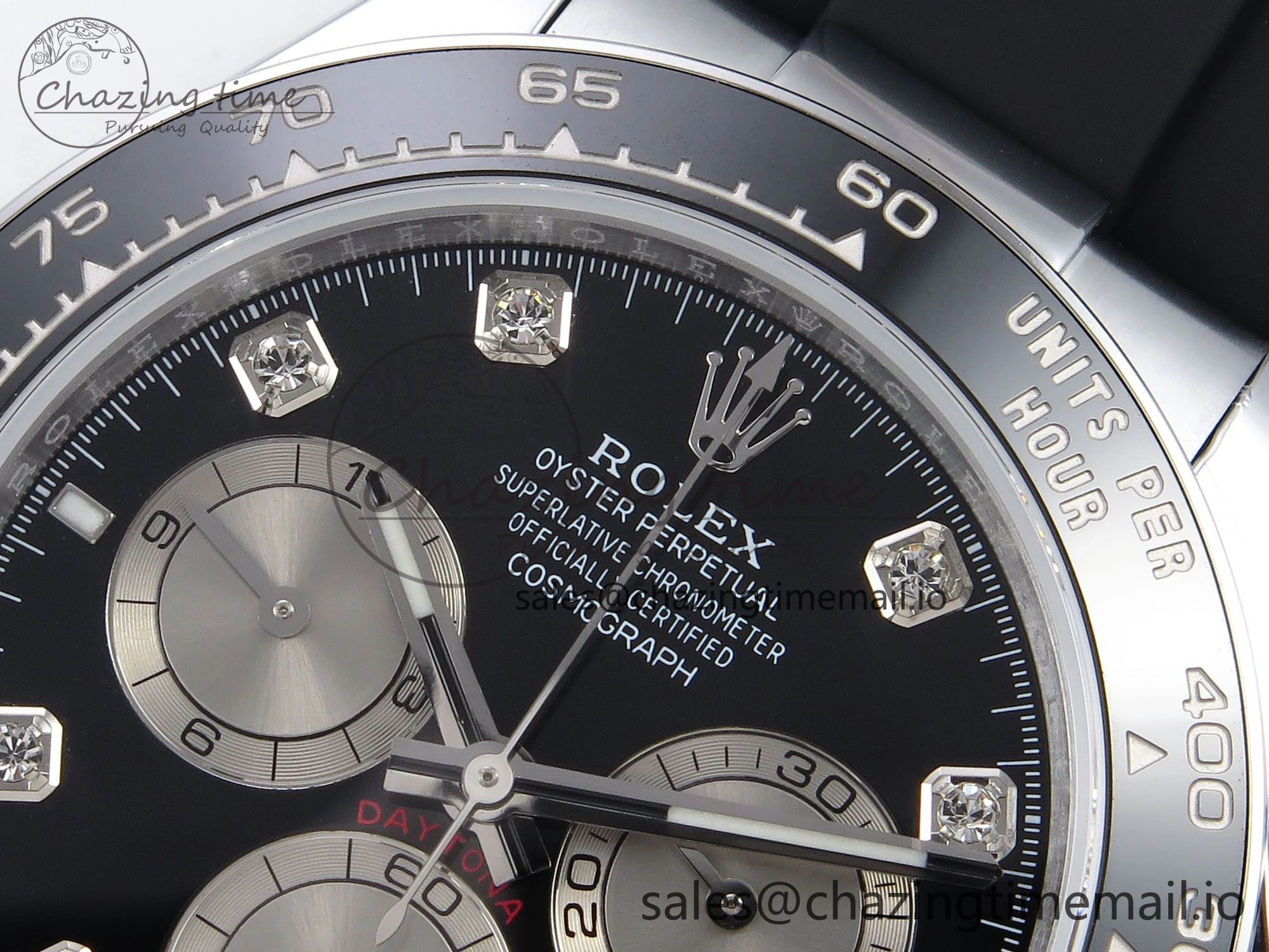 Daytona 126519 QF 1:1 Best Edition Black Silver Diamonds Dial on Oysterflex Strap SH4131 V6（Gain Weight）
