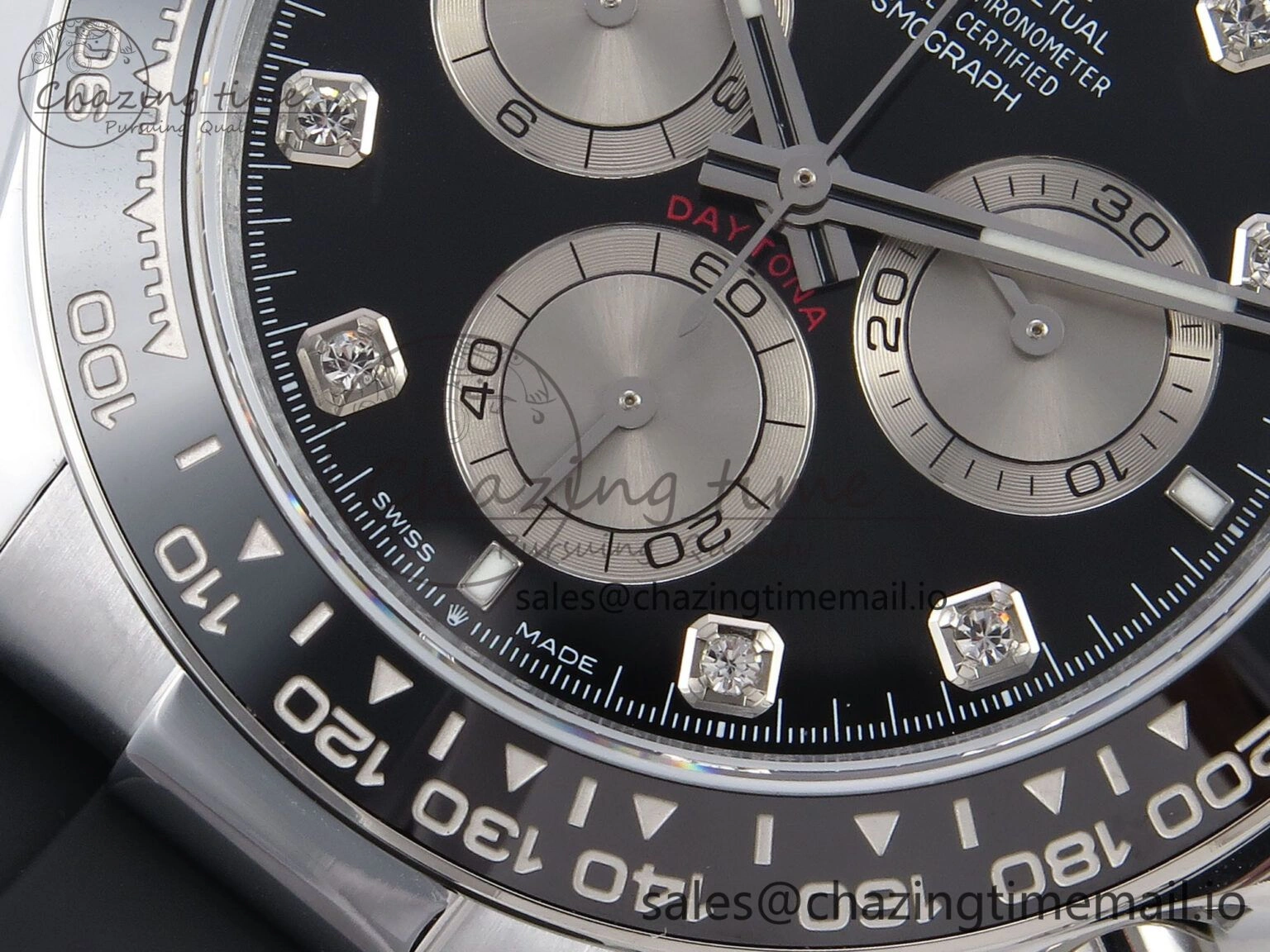 Daytona 126519 QF 1:1 Best Edition Black Silver Diamonds Dial on Oysterflex Strap SH4131 V6（Gain Weight）
