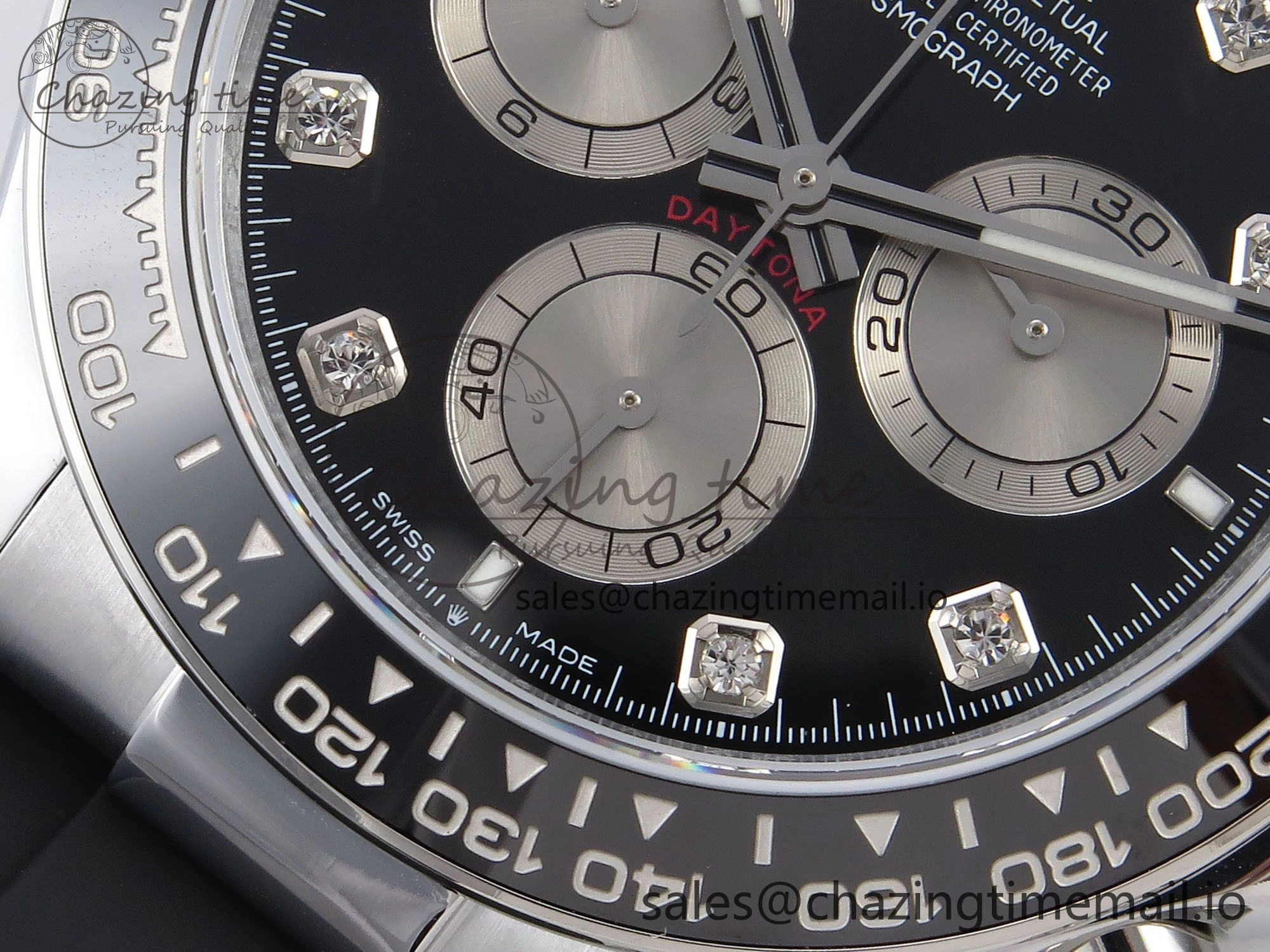 Daytona 126519 QF 1:1 Best Edition Black Silver Diamonds Dial on Oysterflex Strap SH4131 V6（Gain Weight）