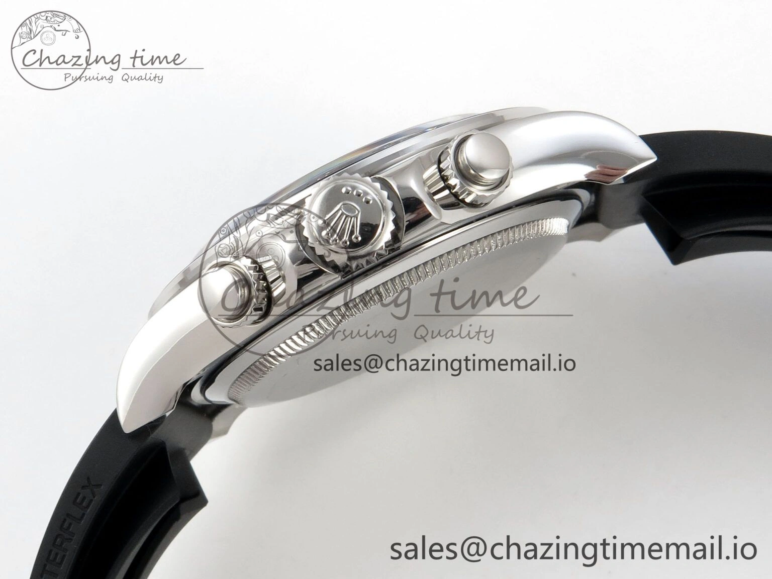 Daytona 126519 SS Clean 1:1 Best Edition Black Ceramic Bezel Black Stick Dial on Oysterflex Rubber Strap DD4131