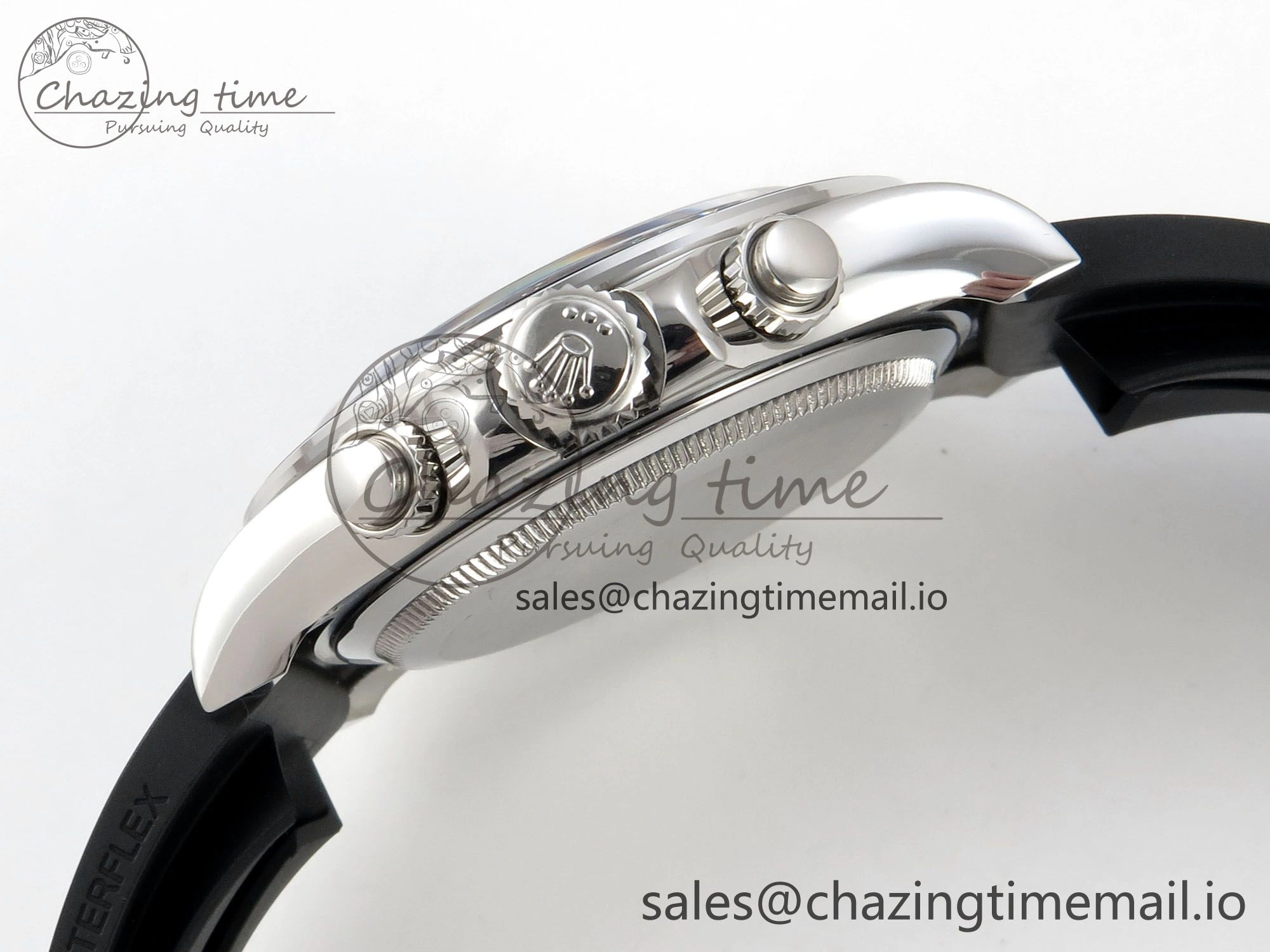 Daytona 126519 SS Clean 1:1 Best Edition Black Ceramic Bezel Black Stick Dial on Oysterflex Rubber Strap DD4131