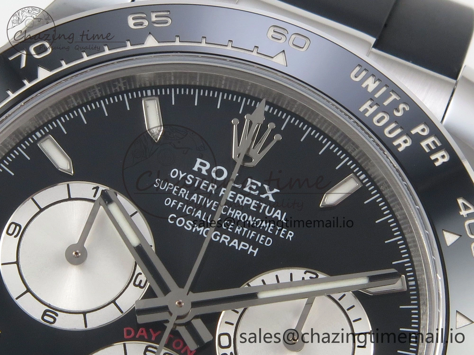 Daytona 126519 SS Clean 1:1 Best Edition Black Ceramic Bezel Black Stick Dial on Oysterflex Rubber Strap DD4131