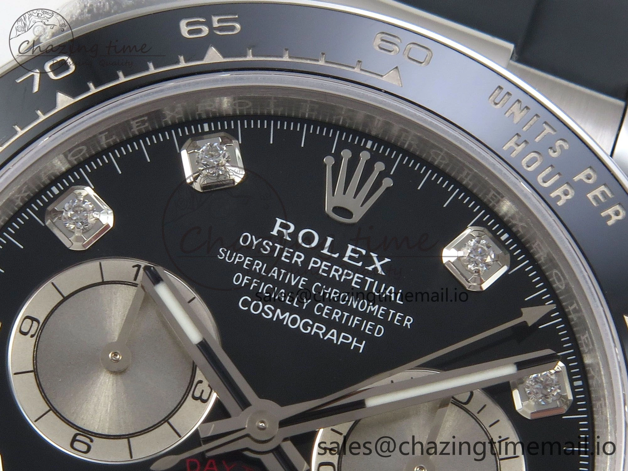 Daytona 126519 VSF 1:1 Best Edition Black Silver Diamonds Dial on Oysterflex Strap VS4131 V2 (Weighted)