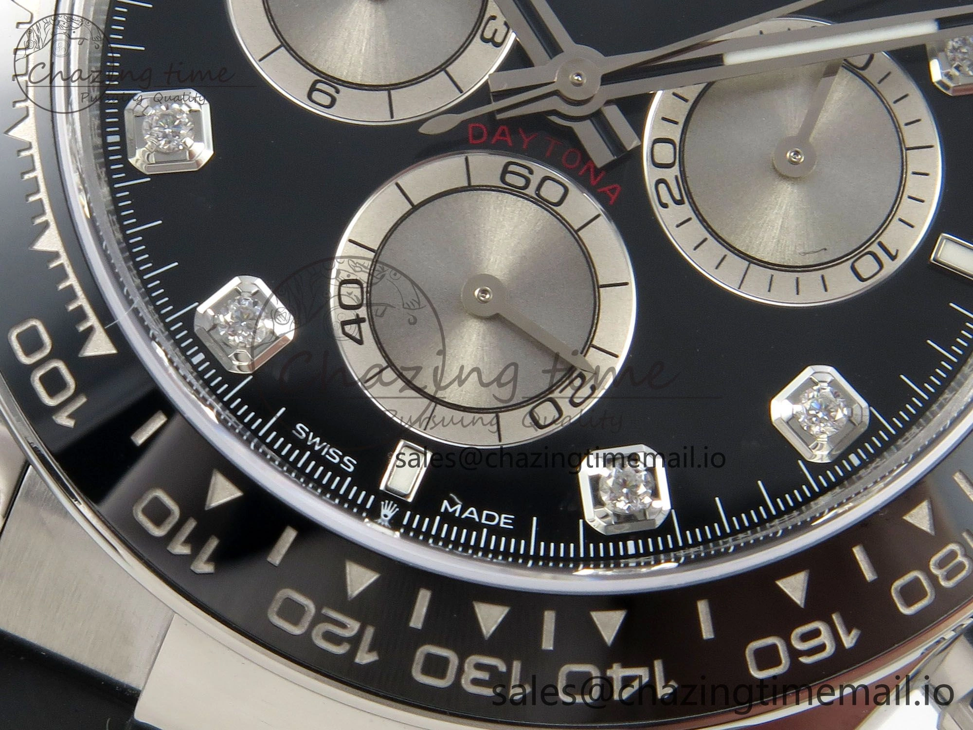 Daytona 126519 VSF 1:1 Best Edition Black Silver Diamonds Dial on Oysterflex Strap VS4131 V2 (Weighted)