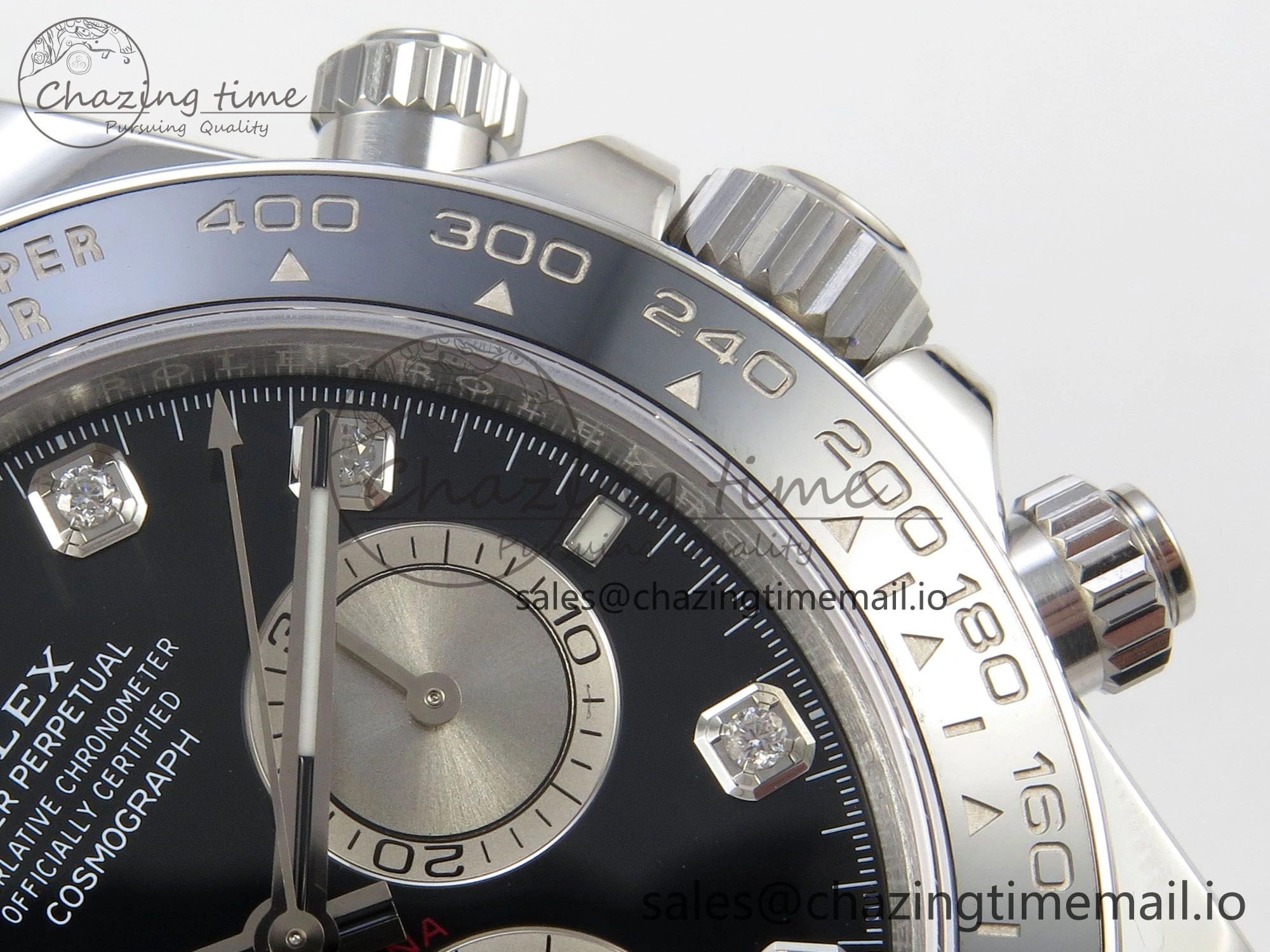 Daytona 126519 VSF 1:1 Best Edition Black Silver Diamonds Dial on Oysterflex Strap VS4131 V2 (Weighted)