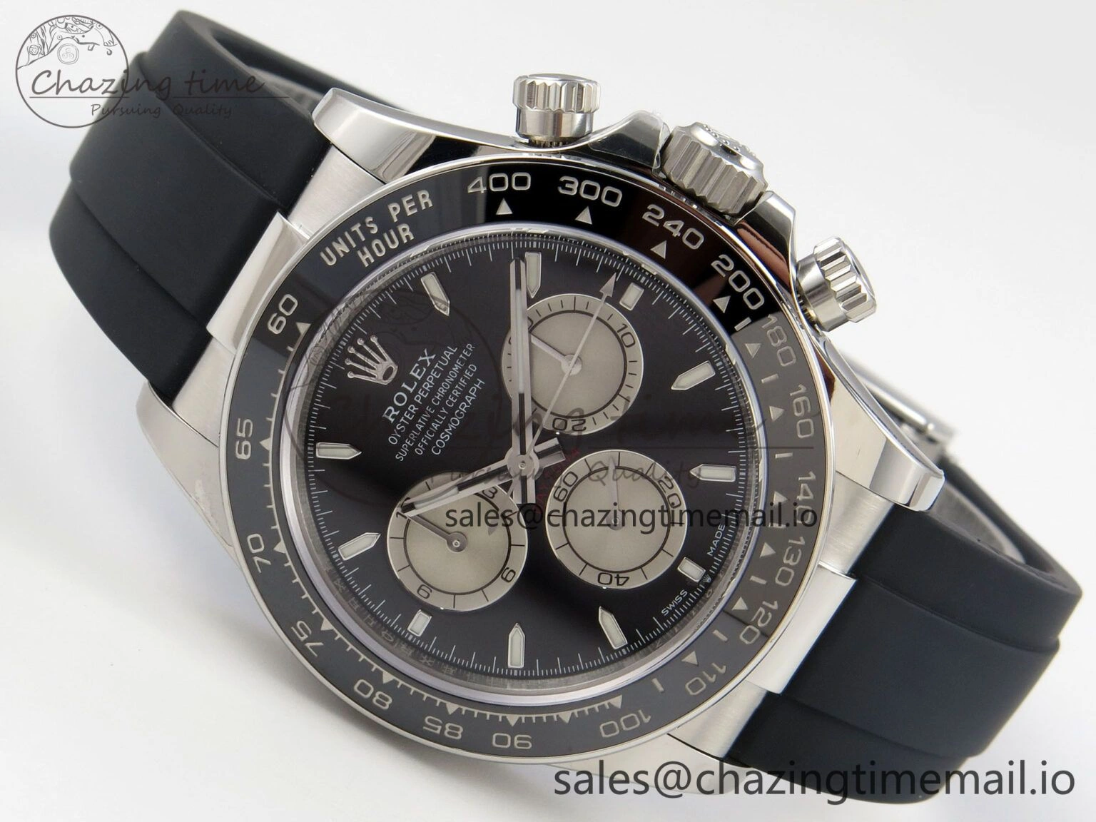 Daytona 126519 VSF 1:1 Best Edition Black Silver Lume Dial on Oysterflex Strap VS4131 V2 (Weighted)