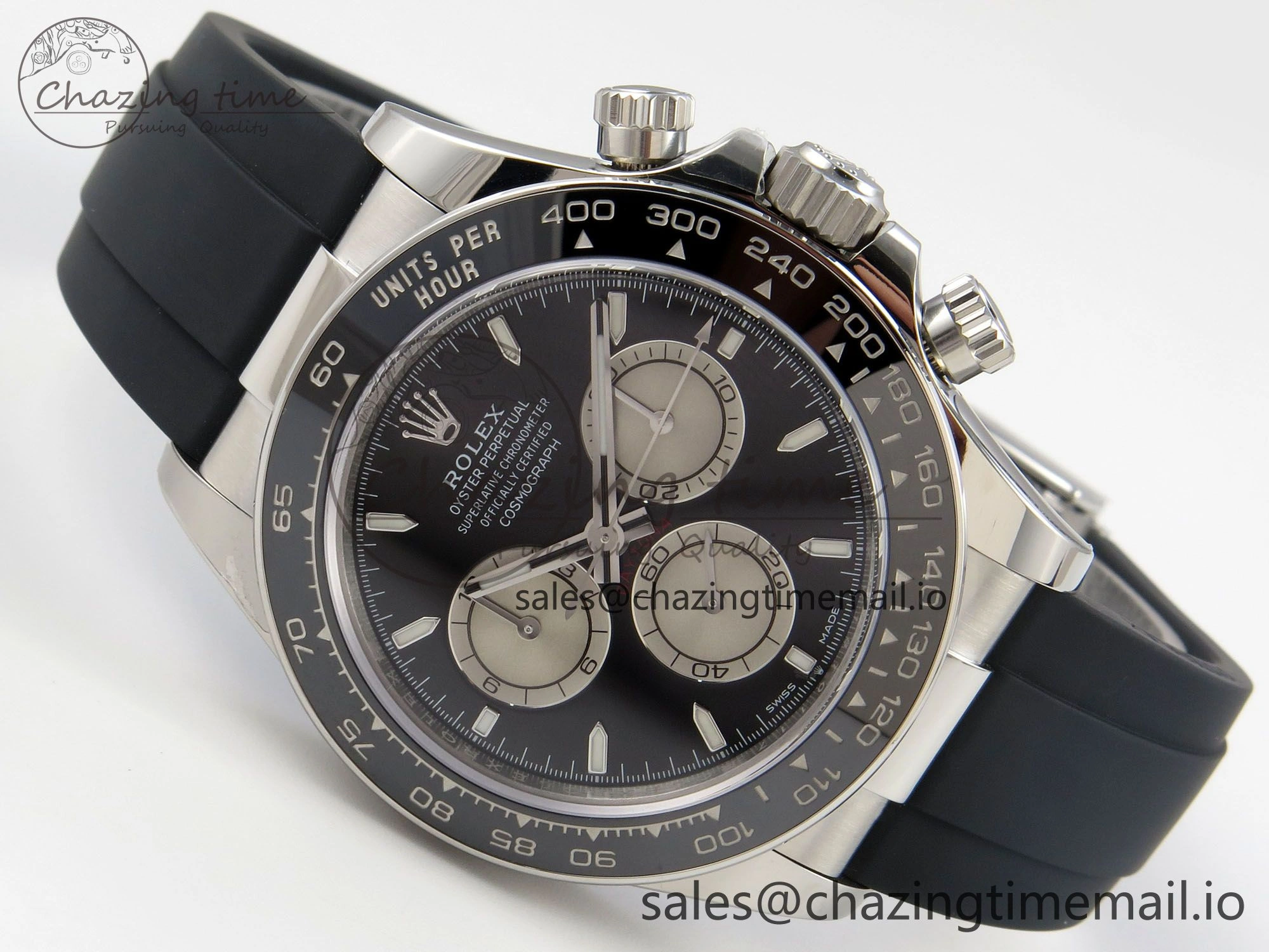 Daytona 126519 VSF 1:1 Best Edition Black Silver Lume Dial on Oysterflex Strap VS4131 V2 (Weighted)