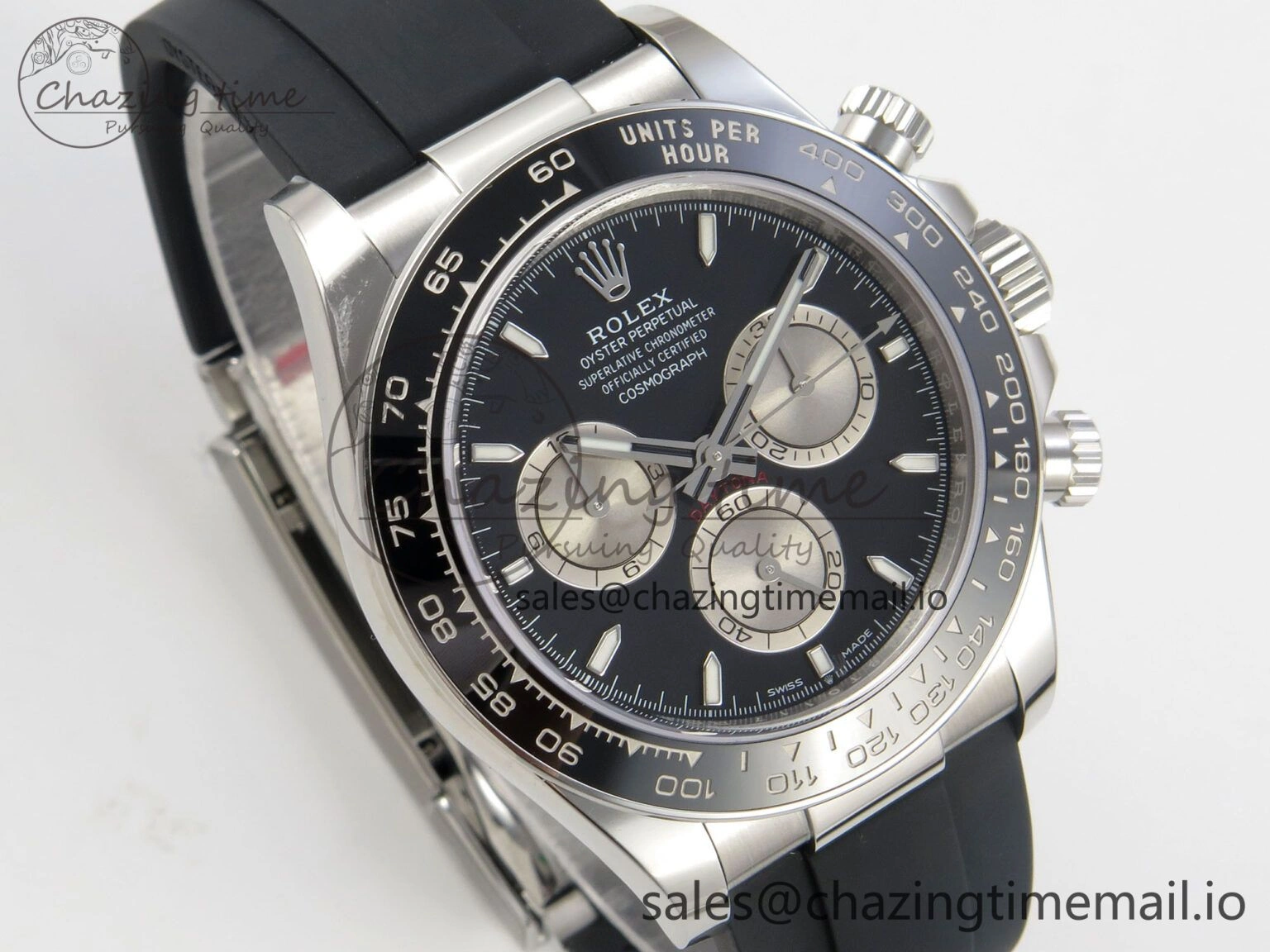 Daytona 126519 VSF 1:1 Best Edition Black Silver Lume Dial on Oysterflex Strap VS4131 V2 (Weighted)