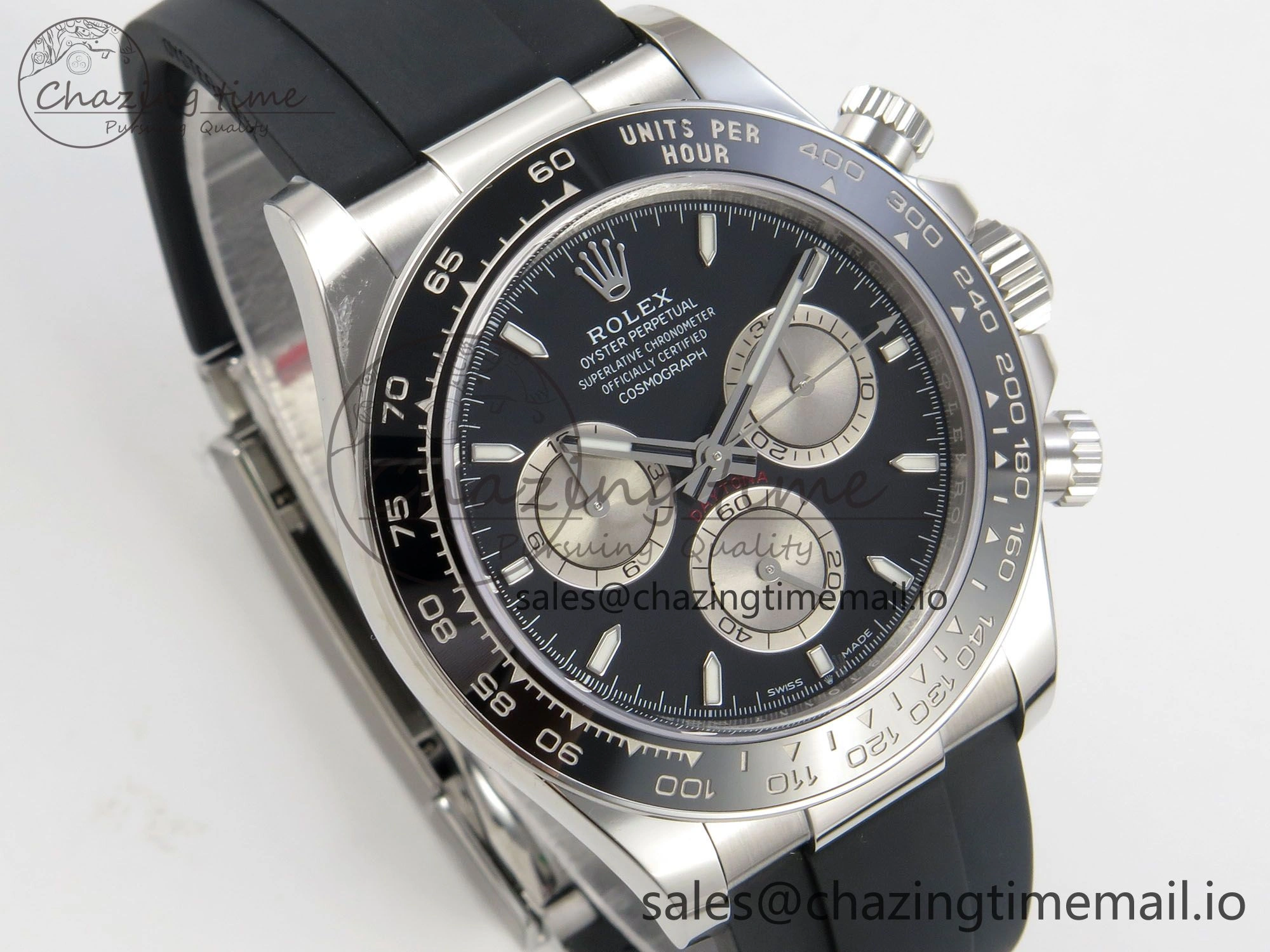 Daytona 126519 VSF 1:1 Best Edition Black Silver Lume Dial on Oysterflex Strap VS4131 V2 (Weighted)
