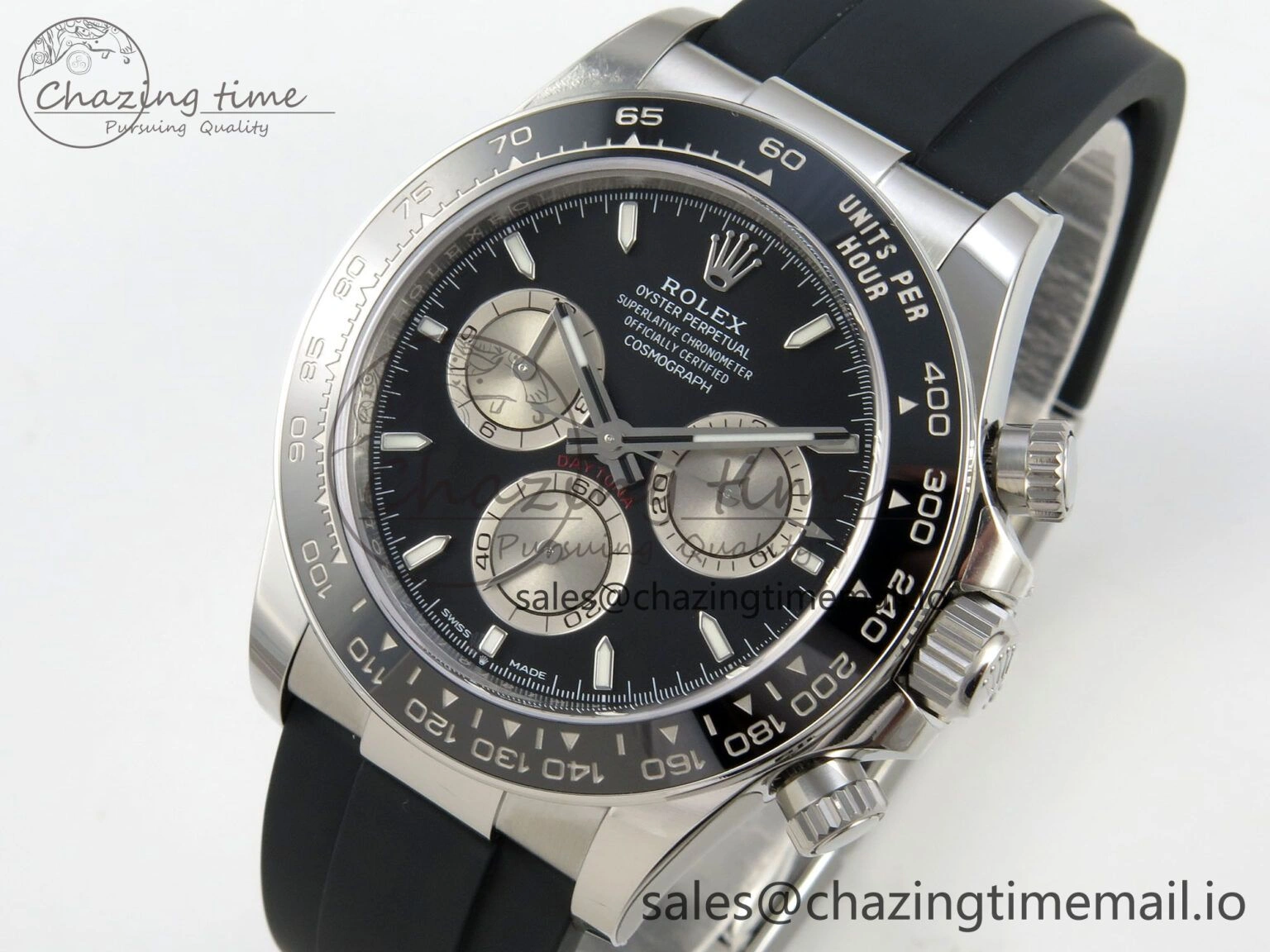 Daytona 126519 VSF 1:1 Best Edition Black Silver Lume Dial on Oysterflex Strap VS4131 V2 (Weighted)