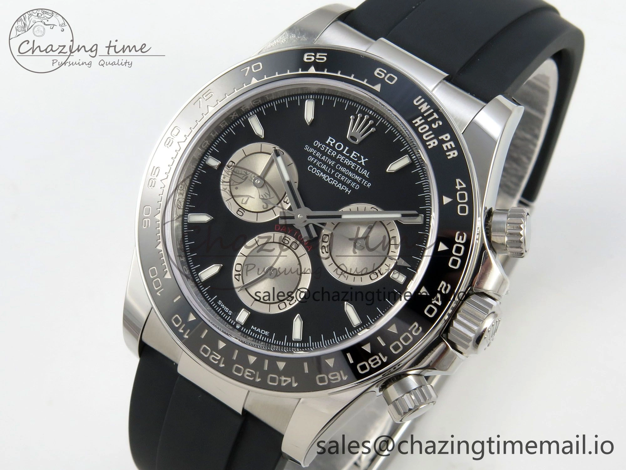 Daytona 126519 VSF 1:1 Best Edition Black Silver Lume Dial on Oysterflex Strap VS4131 V2 (Weighted)