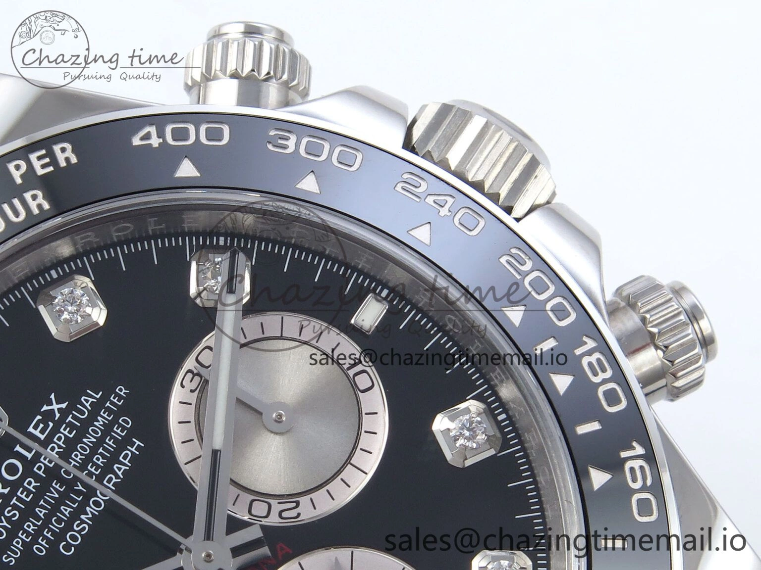 Daytona 126519LN SS Clean 1:1 Best Edition Black Diamonds Dial on Oysterflex Rubber Strap DD4131