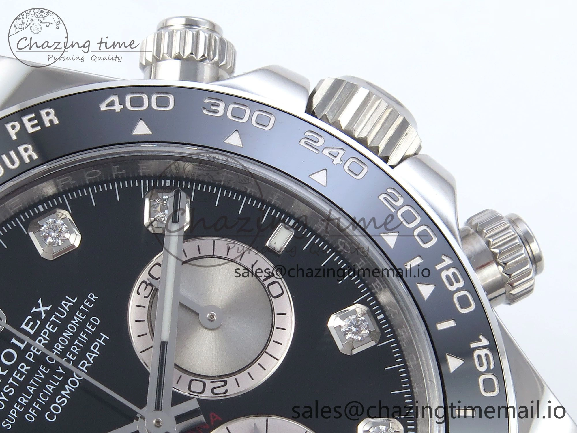 Daytona 126519LN SS Clean 1:1 Best Edition Black Diamonds Dial on Oysterflex Rubber Strap DD4131