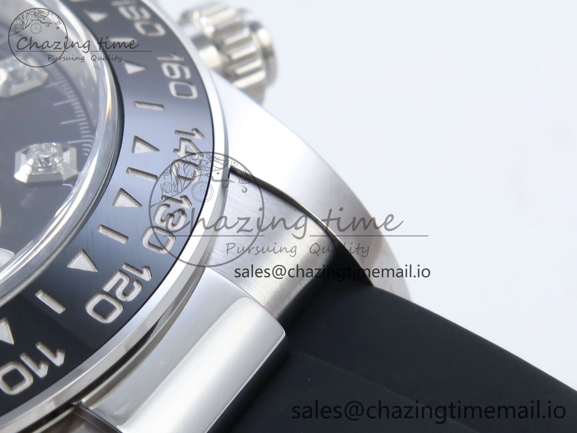 Daytona 126519LN SS Clean 1:1 Best Edition Black Diamonds Dial on Oysterflex Rubber Strap DD4131