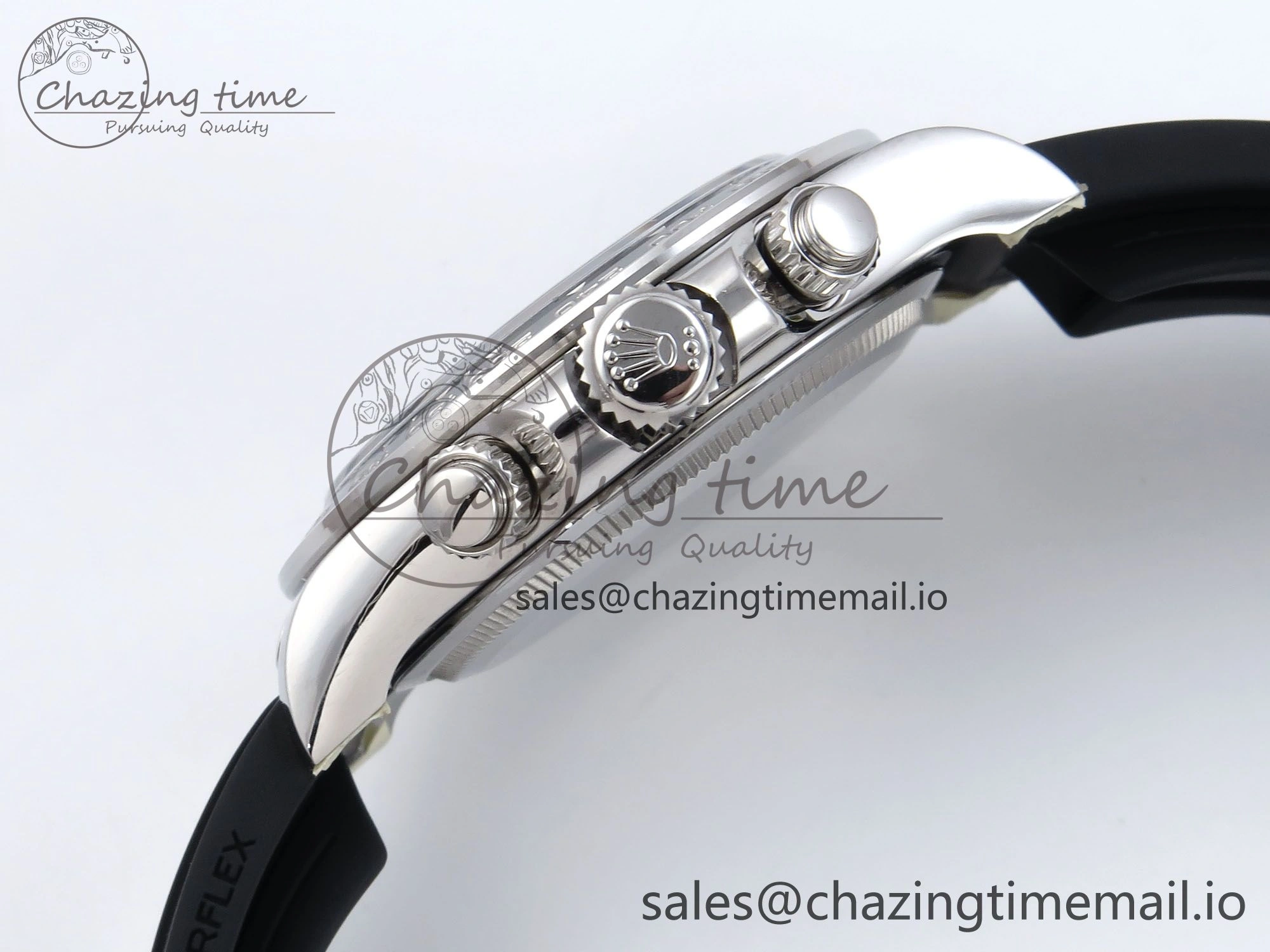 Daytona 126519LN SS Clean 1:1 Best Edition Black Diamonds Dial on Oysterflex Rubber Strap DD4131