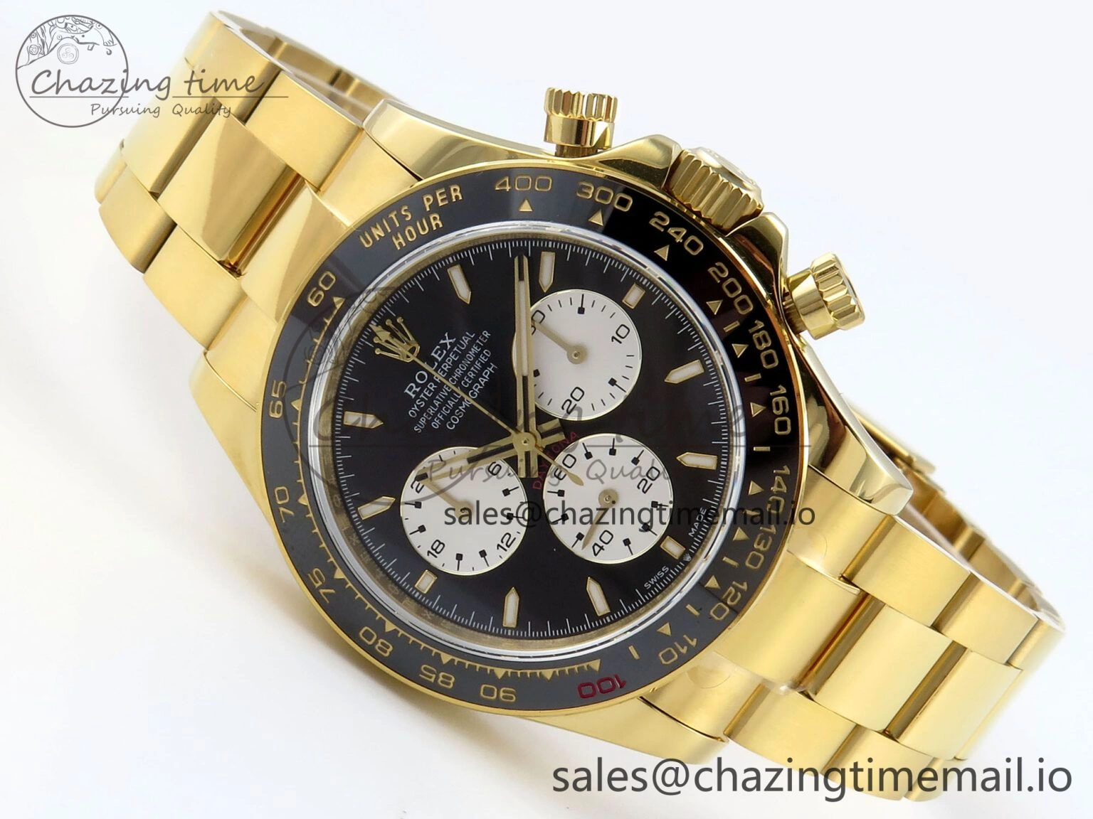 Daytona 126528 QF 1:1 Best Edition Black Dial Steel 904L on YG Bracelet V8 QF4132
