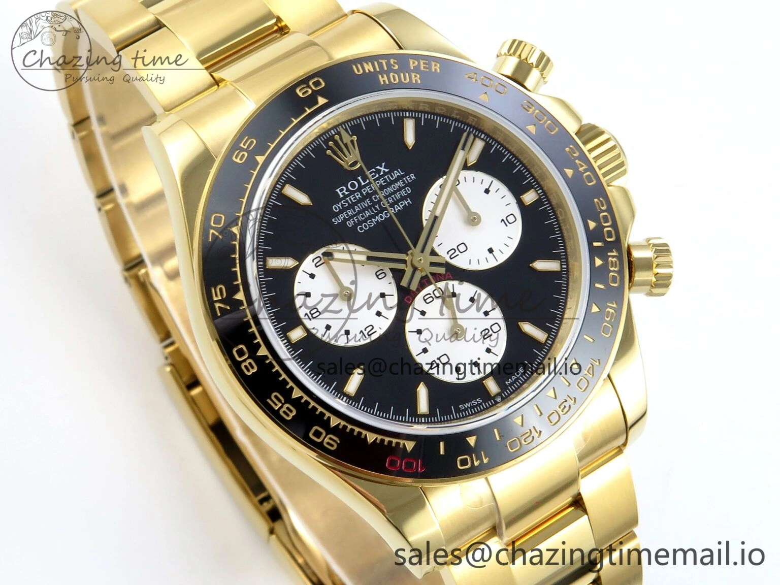 Daytona 126528 QF 1:1 Best Edition Black Dial Steel 904L on YG Bracelet V8 QF4132