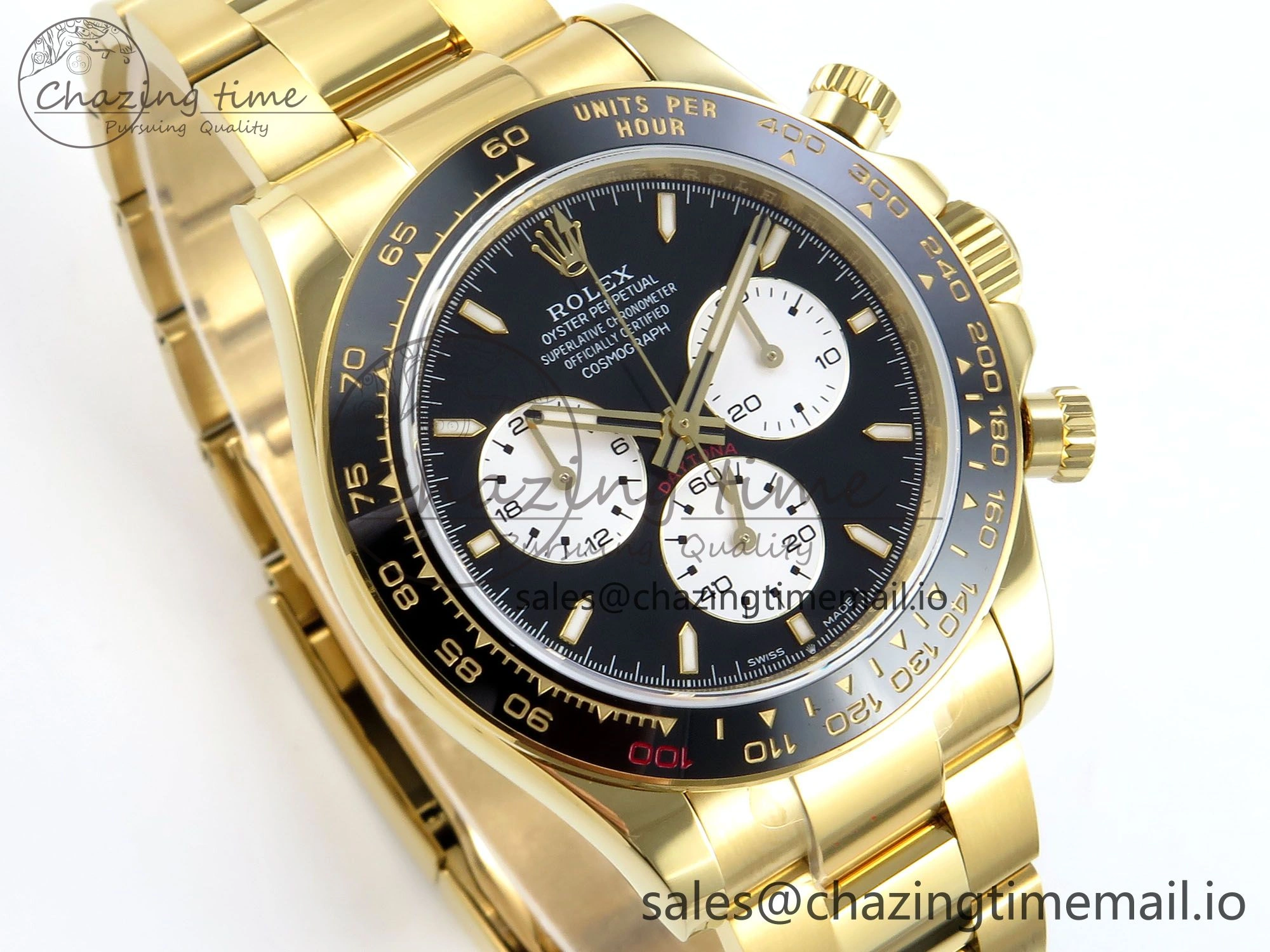 Daytona 126528 QF 1:1 Best Edition Black Dial Steel 904L on YG Bracelet V8 QF4132