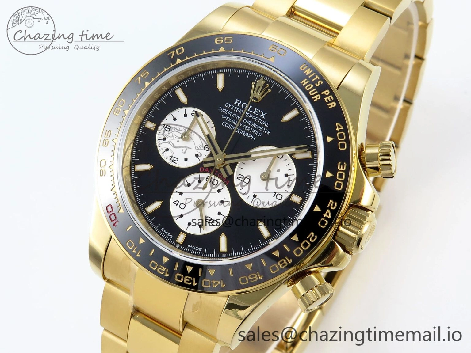 Daytona 126528 QF 1:1 Best Edition Black Dial Steel 904L on YG Bracelet V8 QF4132