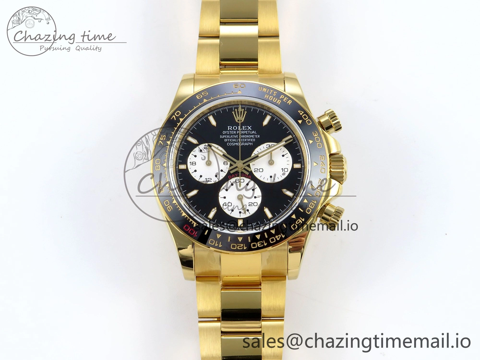 Daytona 126528 QF 1:1 Best Edition Black Dial Steel 904L on YG Bracelet V8 QF4132