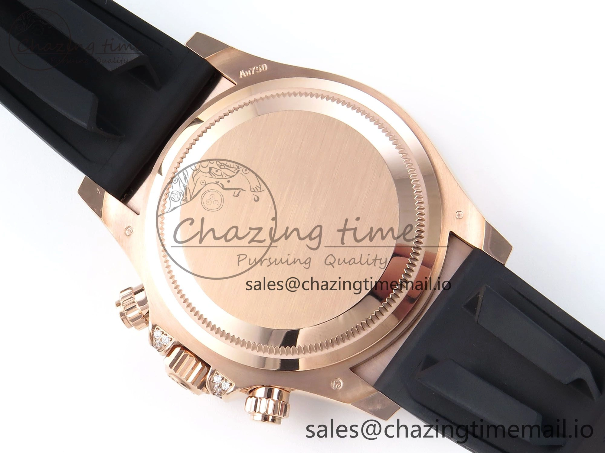 Daytona 126535TBR EWEF 1:1 Best Edition 904L Steel RG Crystal Dial Diamonds Bezel on Black Rubber Strap SH4131